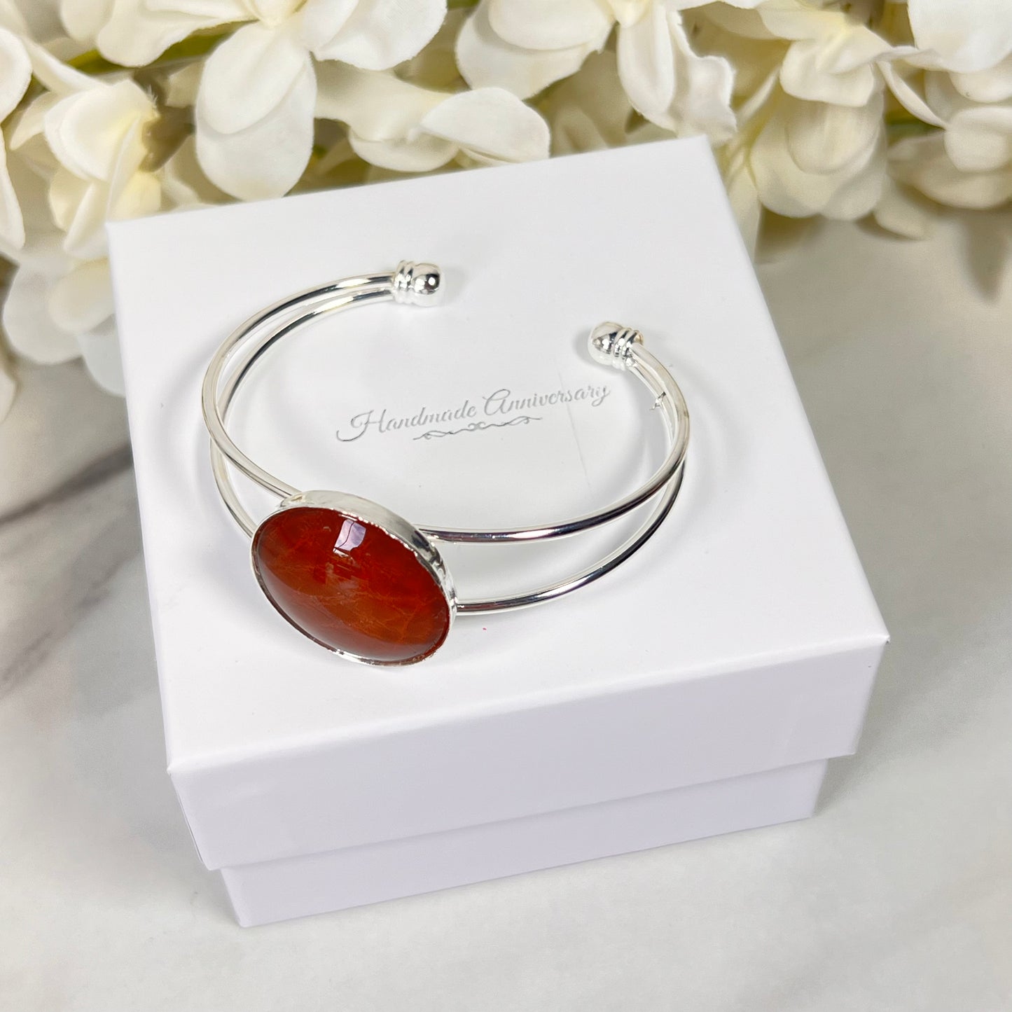 Vegan Leather Anniversary Bangle Bracelet Handmade-Bangle-Handmadeanniversary-Handmade Anniversary