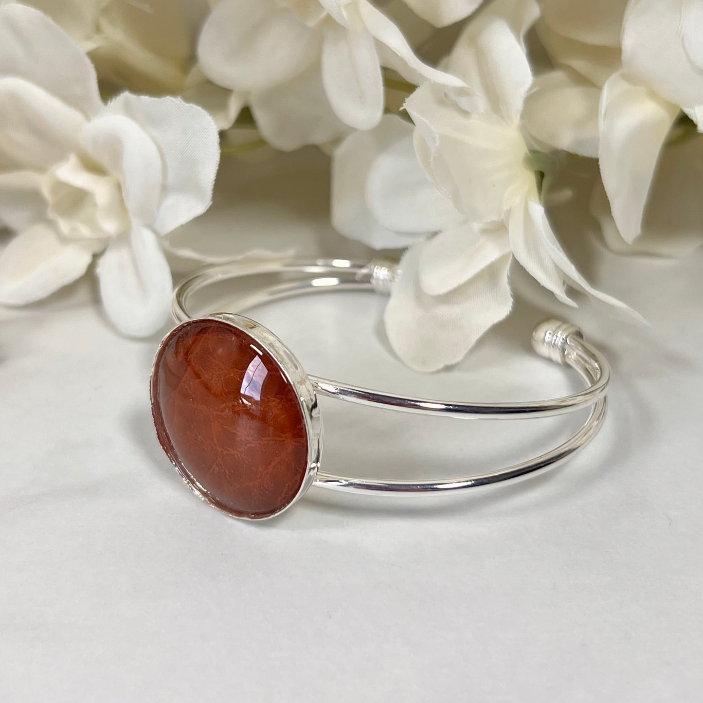 Vegan Leather Anniversary Bangle Bracelet Handmade-Bangle-Handmadeanniversary-Handmade Anniversary