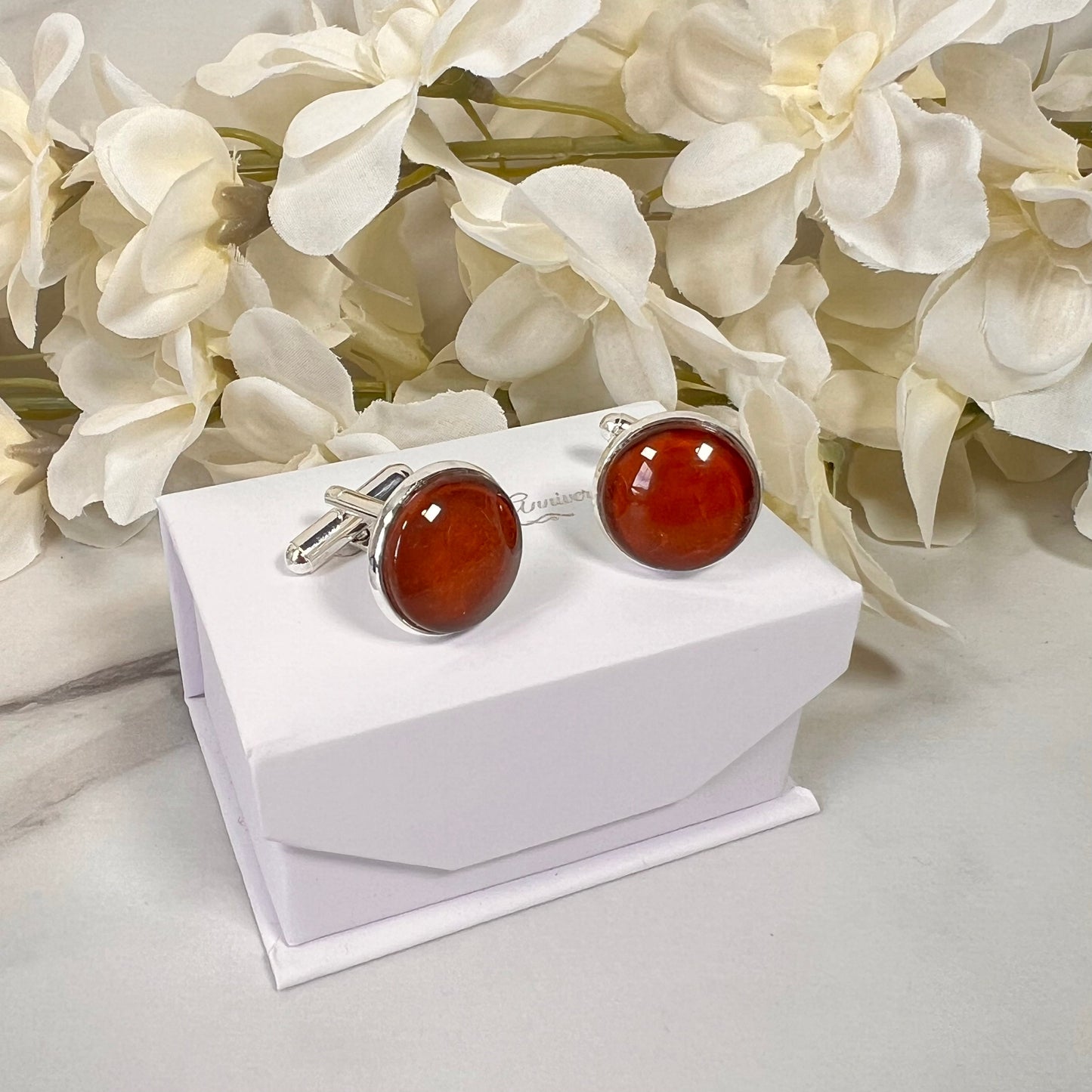 Vegan Leather Anniversary Cufflinks & Key Ring Gift Set Handmade-Cufflinks-Handmadeanniversary-Handmade Anniversary