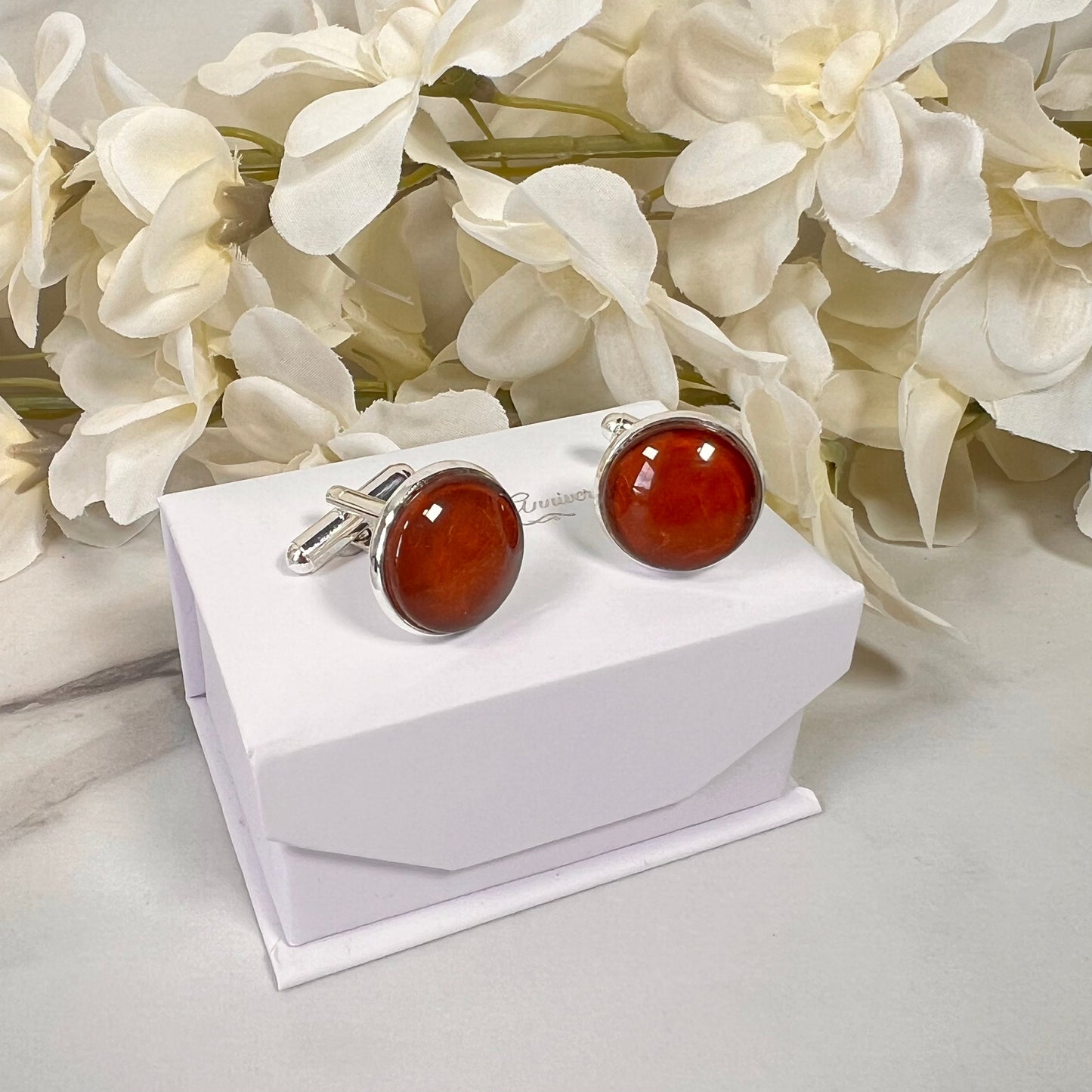 Vegan Leather Anniversary Cufflinks & Key Ring Gift Set Handmade-Cufflinks-Handmadeanniversary-Handmade Anniversary
