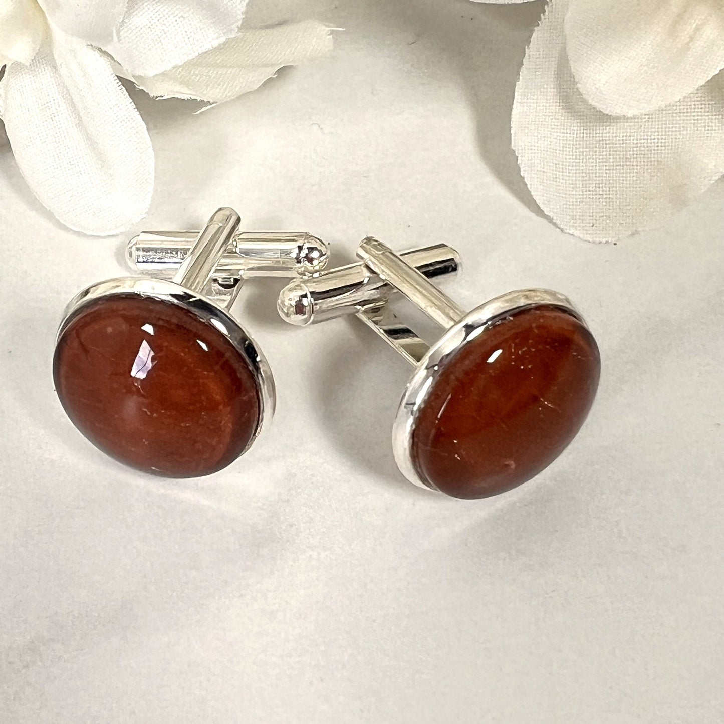 Vegan Leather Anniversary Cufflinks & Key Ring Gift Set Handmade-Cufflinks-Handmadeanniversary-Handmade Anniversary