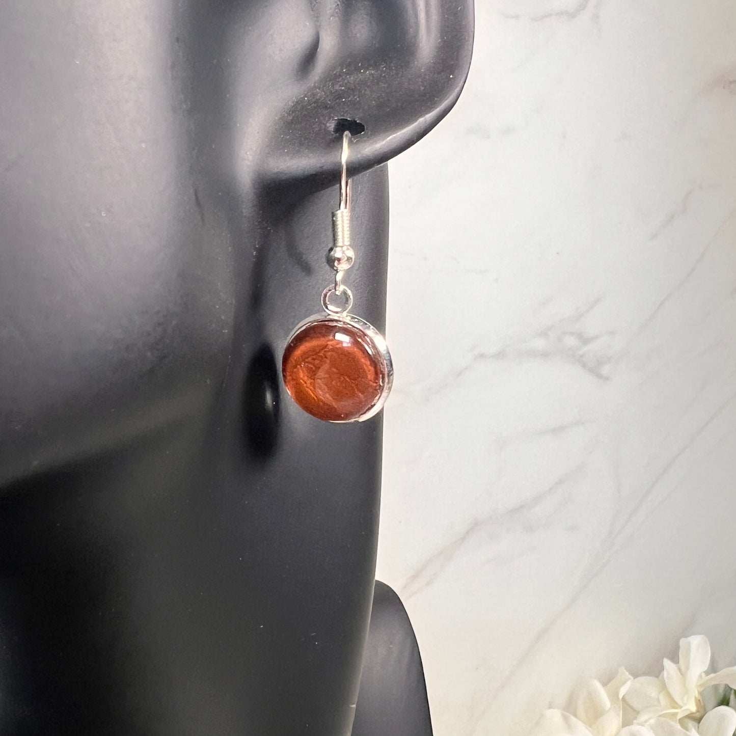 Vegan Leather Anniversary Drop Earrings Handmade-Earrings-Handmadeanniversary-Handmade Anniversary