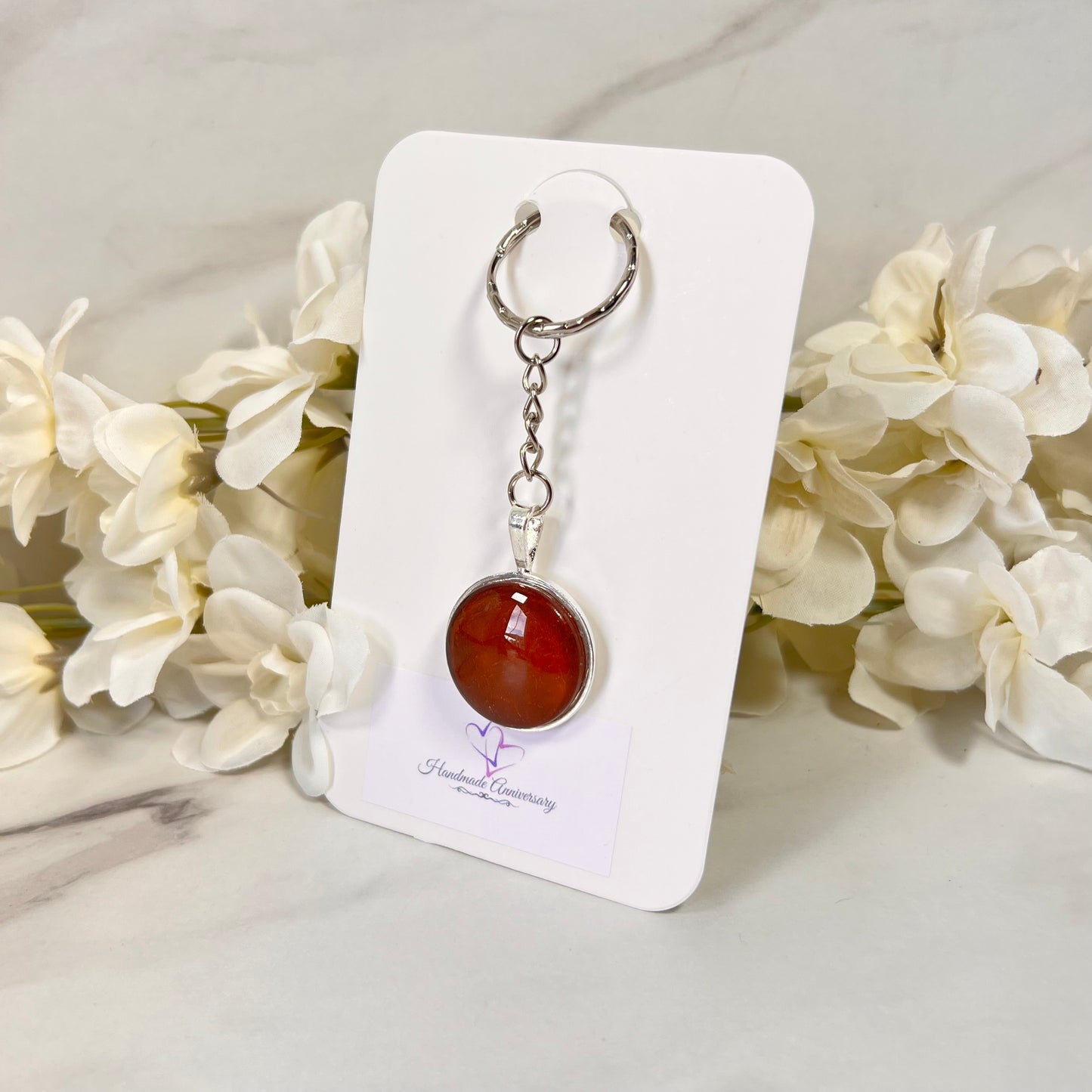 Vegan Leather Anniversary Keyring Handmade-Keyring-Handmadeanniversary-Handmade Anniversary