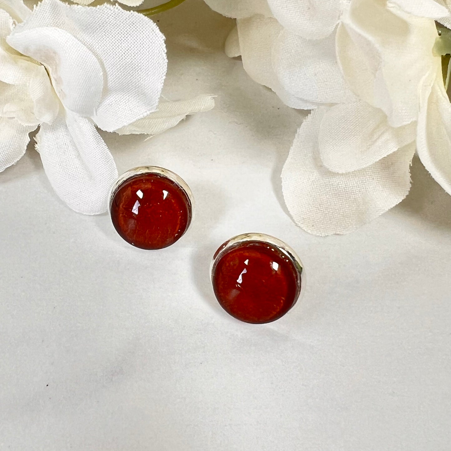 Vegan Leather Anniversary Stud Earrings Handmade-Earrings-Handmadeanniversary-Handmade Anniversary