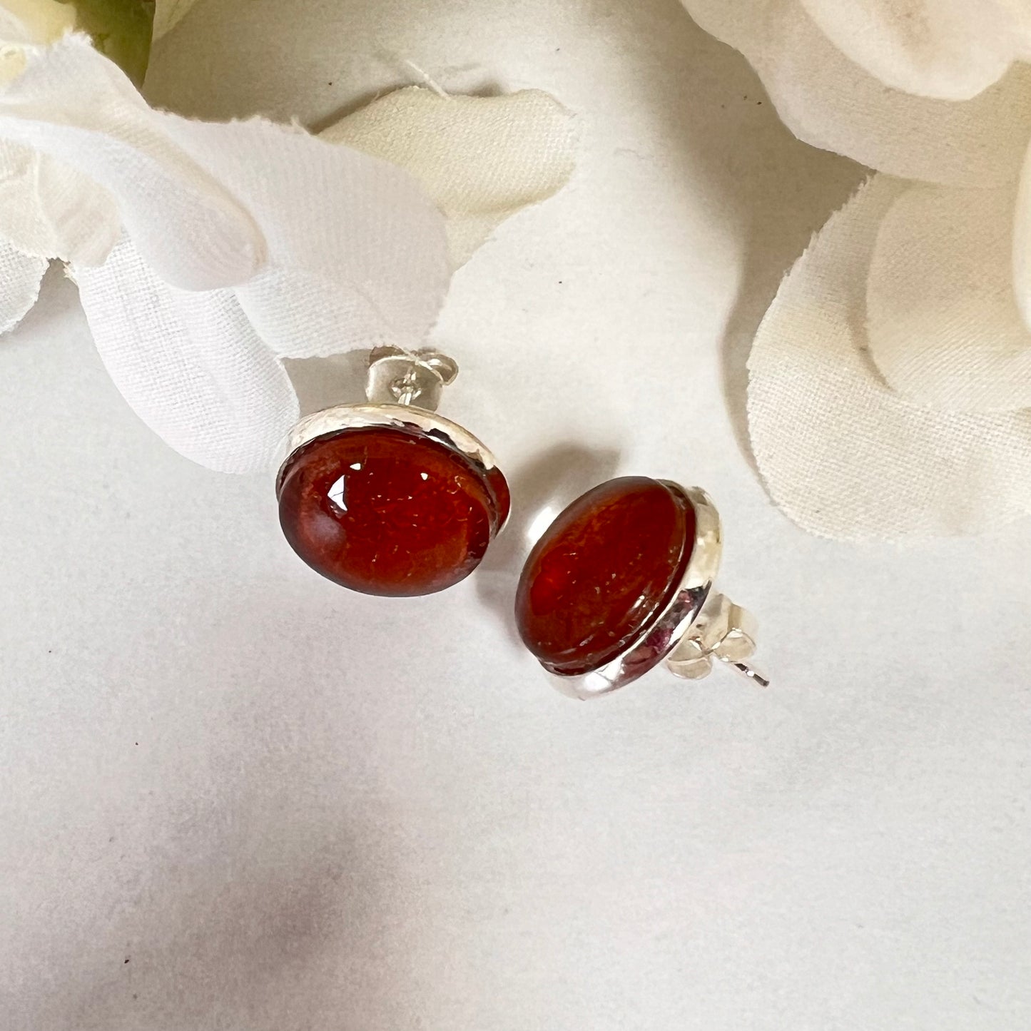 Vegan Leather Anniversary Stud Earrings Handmade-Earrings-Handmadeanniversary-Handmade Anniversary