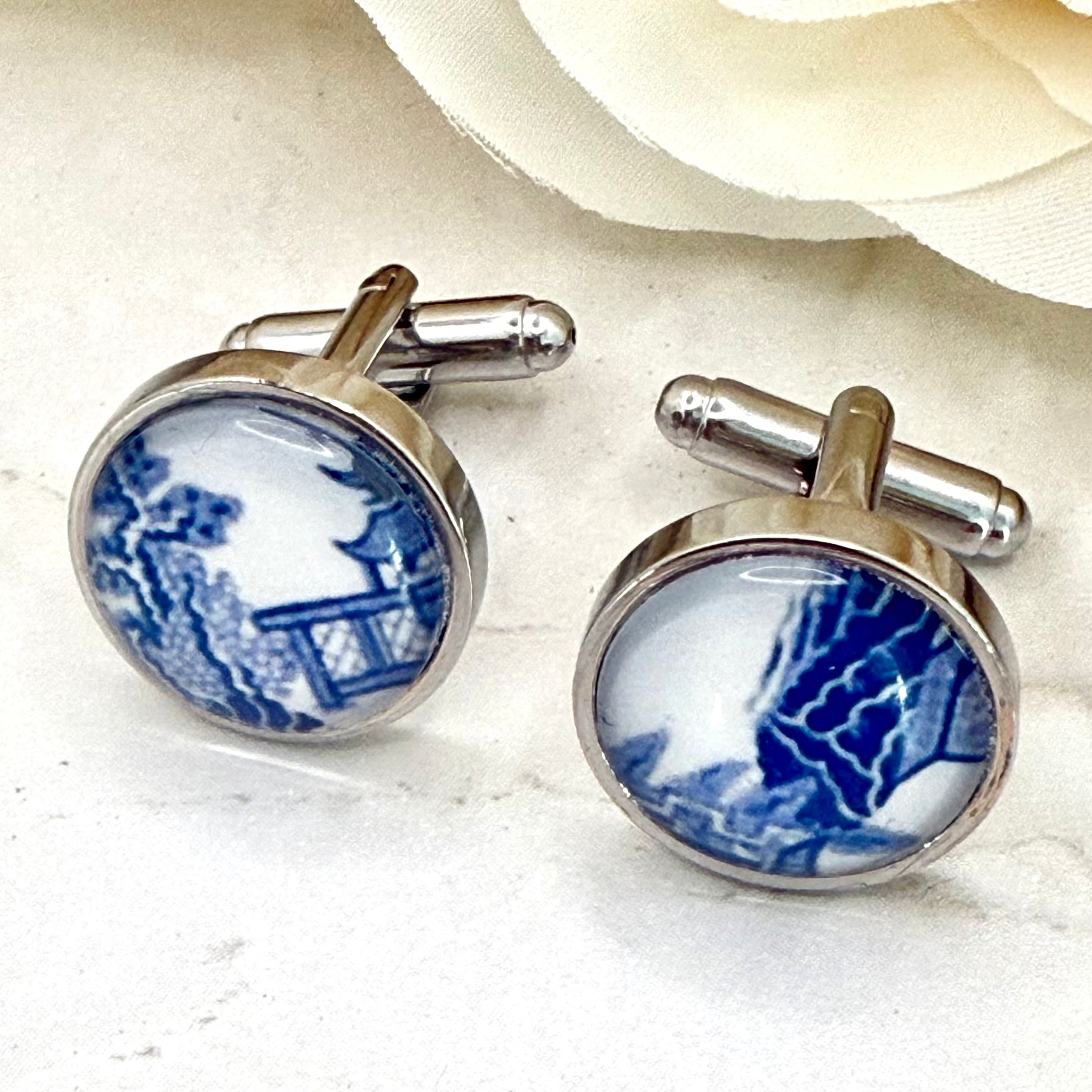 Willow 9th Anniversary Cufflinks Handmade-Cufflinks-Handmadeanniversary-Handmade Anniversary