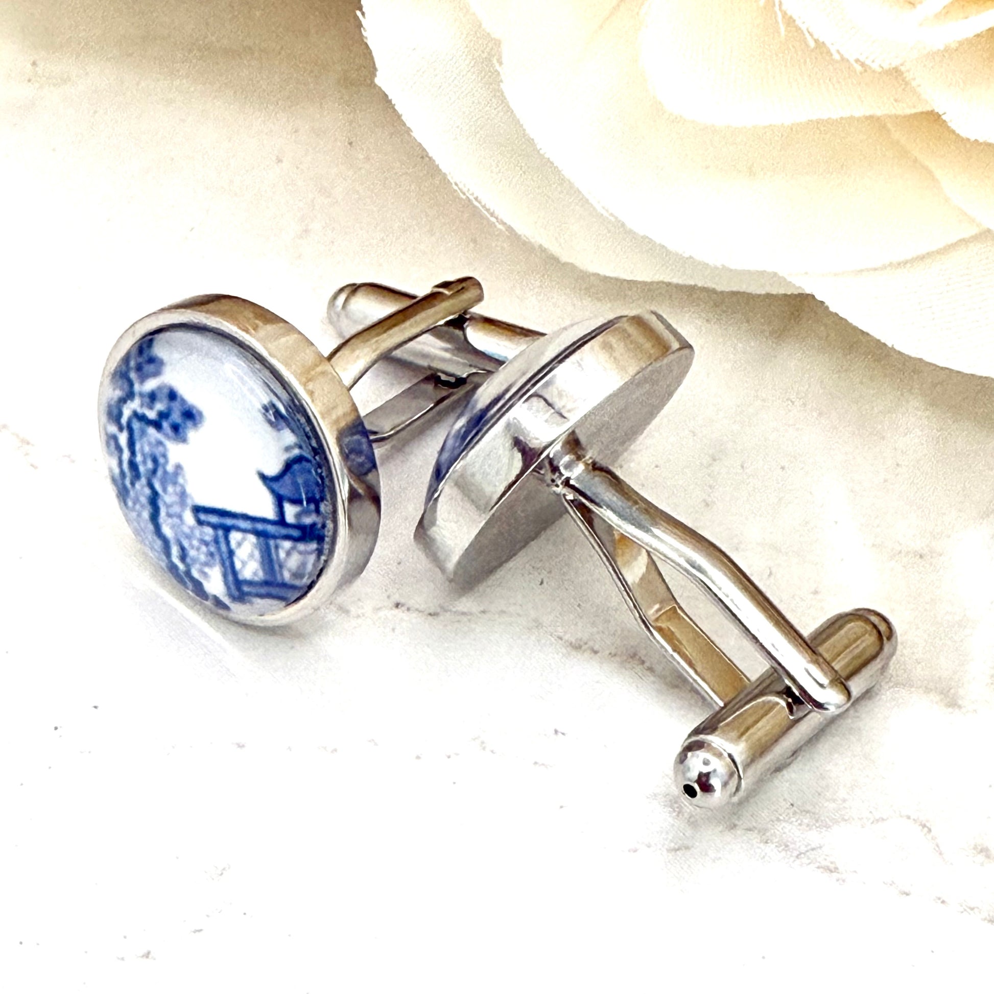 Willow 9th Anniversary Cufflinks Handmade-Cufflinks-Handmadeanniversary-Handmade Anniversary