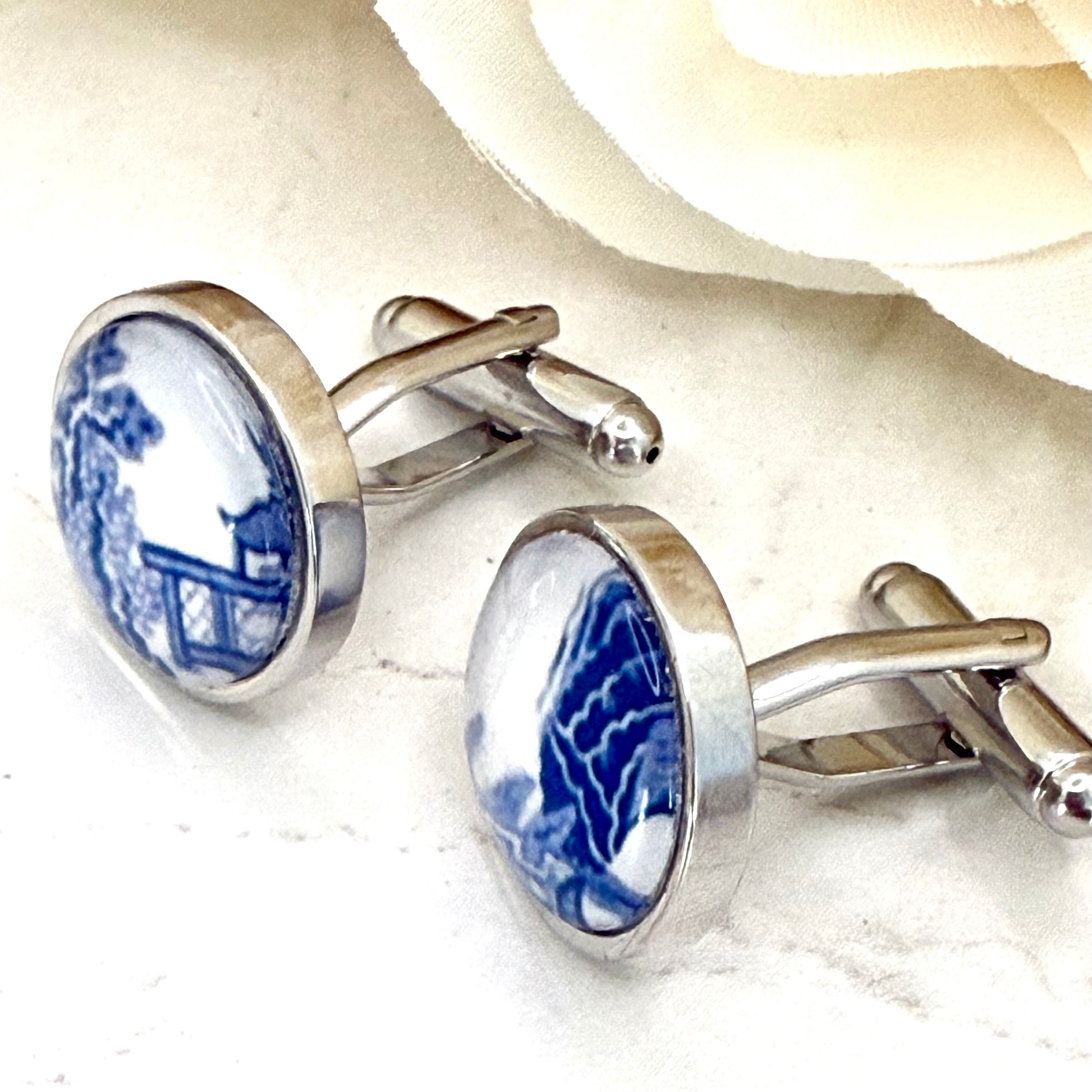 Willow 9th Anniversary Cufflinks Handmade-Cufflinks-Handmadeanniversary-Handmade Anniversary