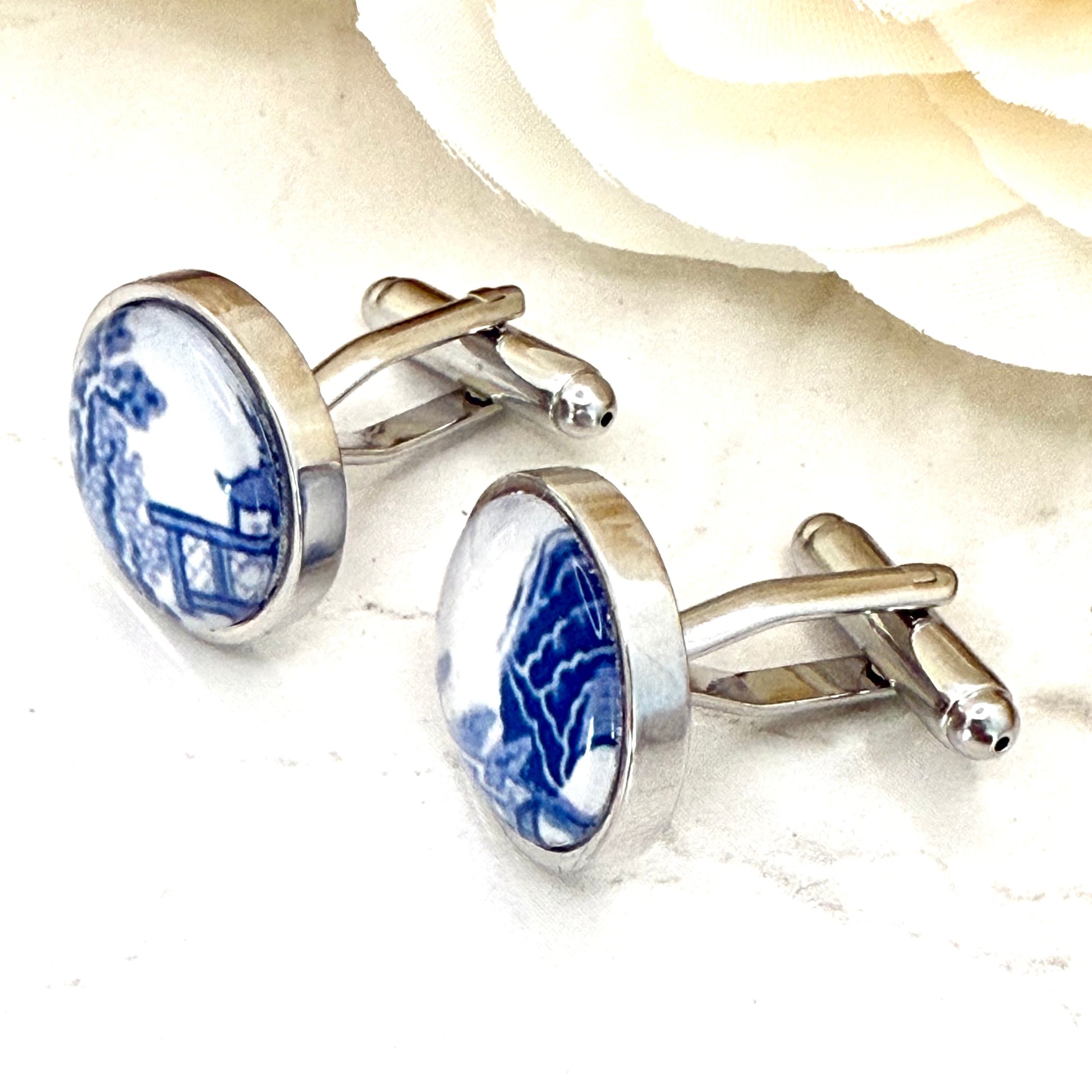 Willow 9th Anniversary Cufflinks Handmade-Cufflinks-Handmadeanniversary-Handmade Anniversary