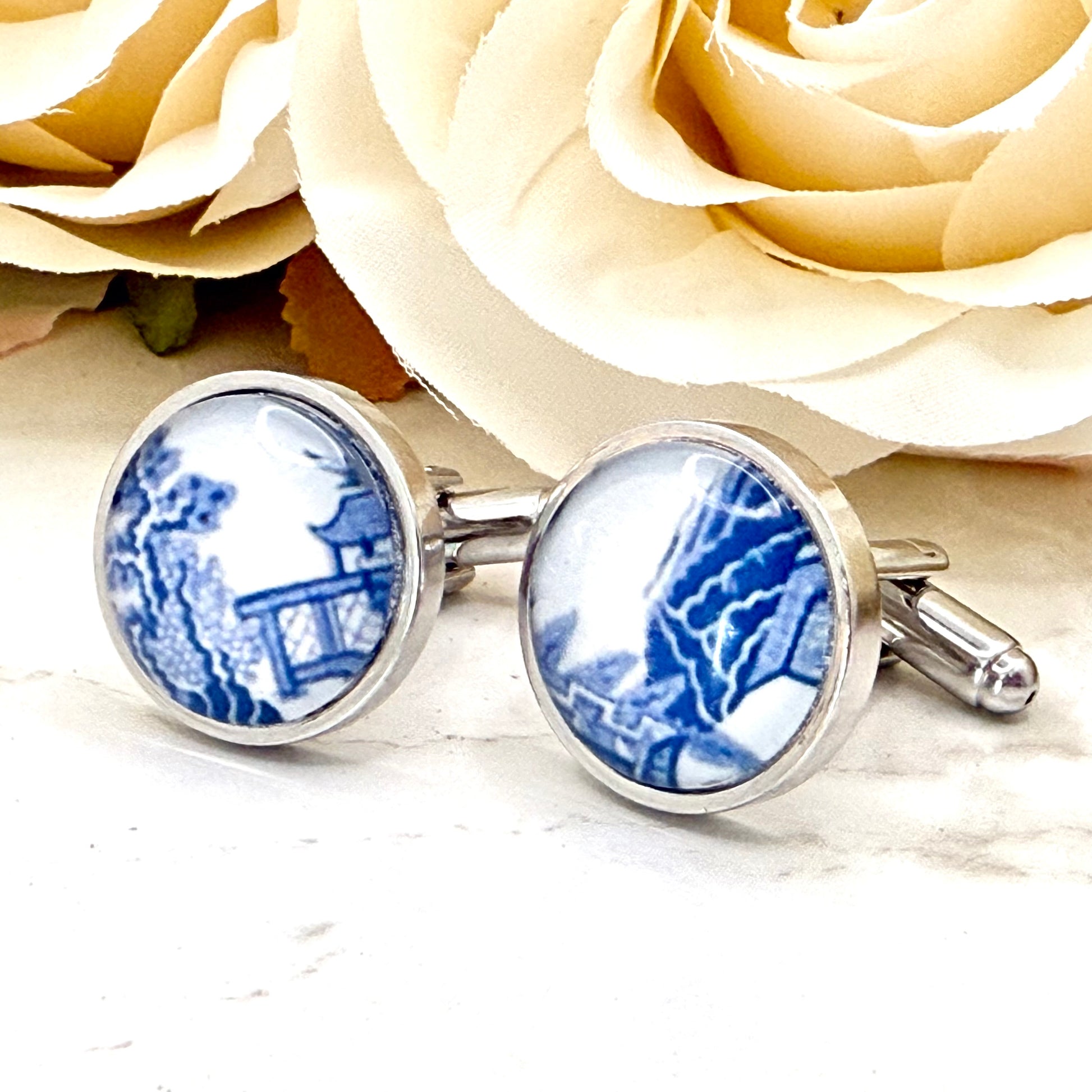 Willow 9th Anniversary Cufflinks Handmade-Cufflinks-Handmadeanniversary-Handmade Anniversary