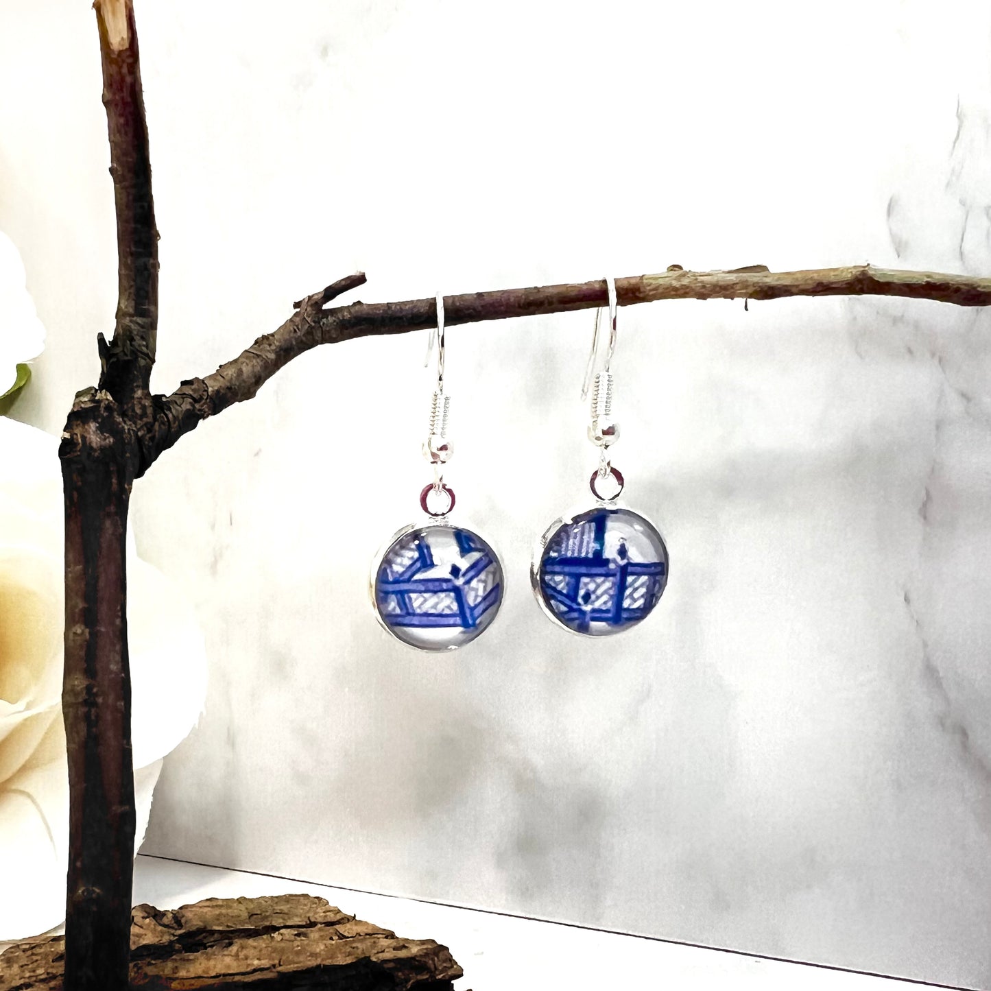 Willow 9th Anniversary Drop Earrings Silver Plated Handmade-Earrings-Handmadeanniversary-Handmade Anniversary