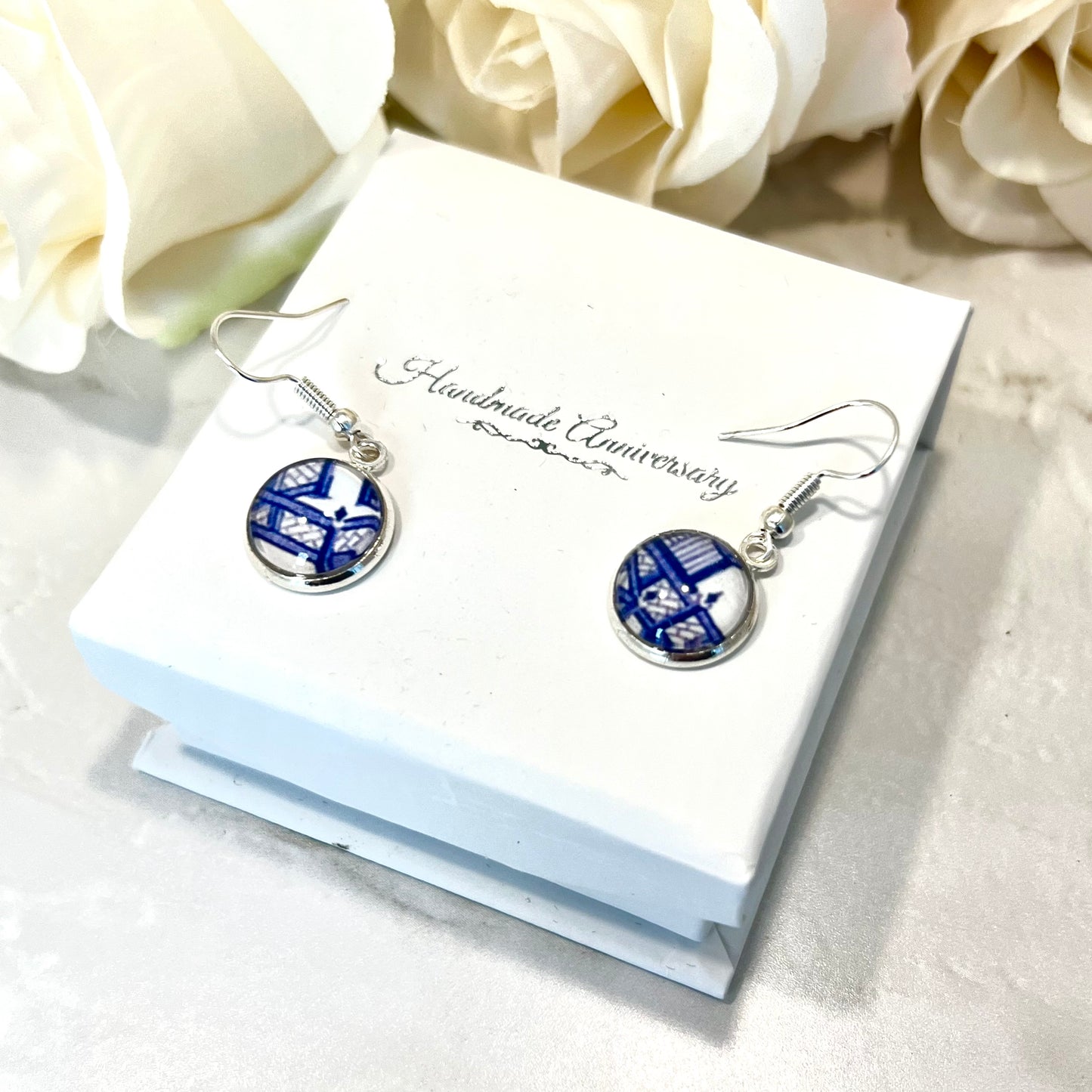 Willow 9th Anniversary Drop Earrings Silver Plated Handmade-Earrings-Handmadeanniversary-Handmade Anniversary