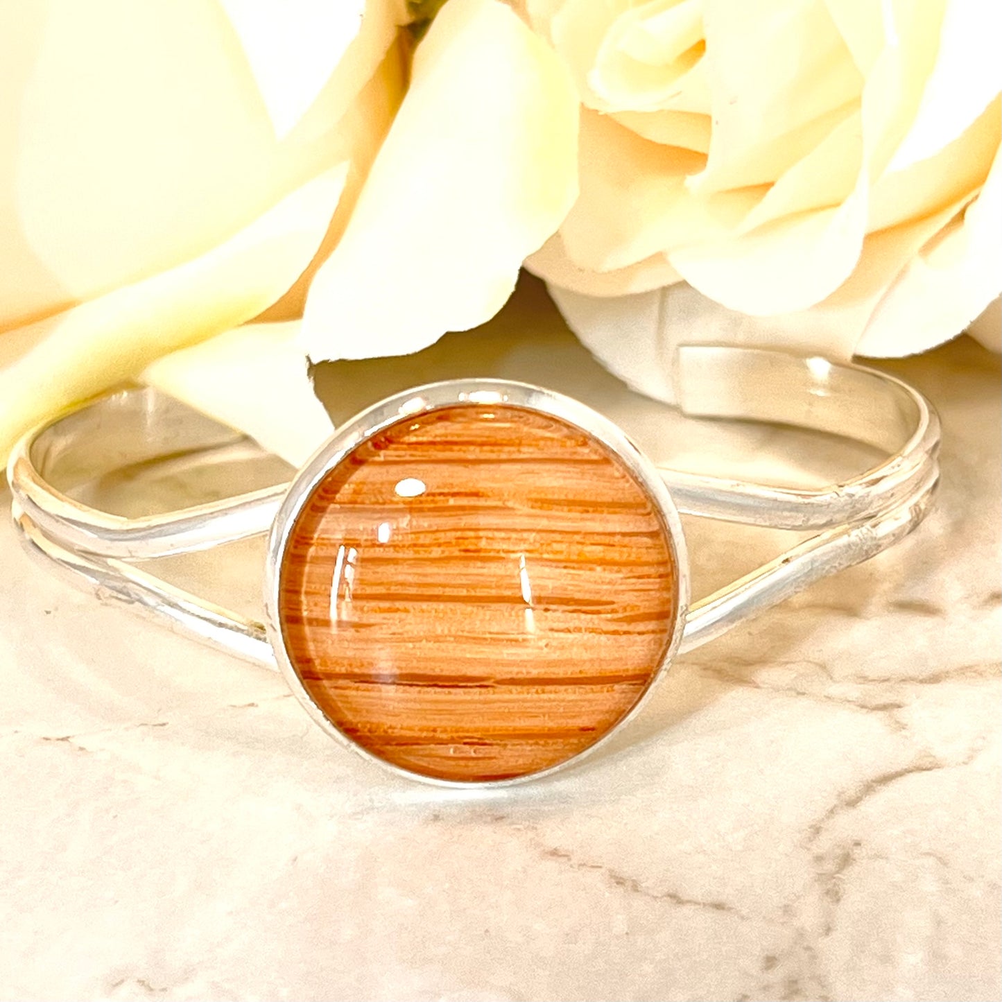 Wood 5th Anniversary Bangle Bracelet Handmade-Bangle-Handmadeanniversary-Handmade Anniversary