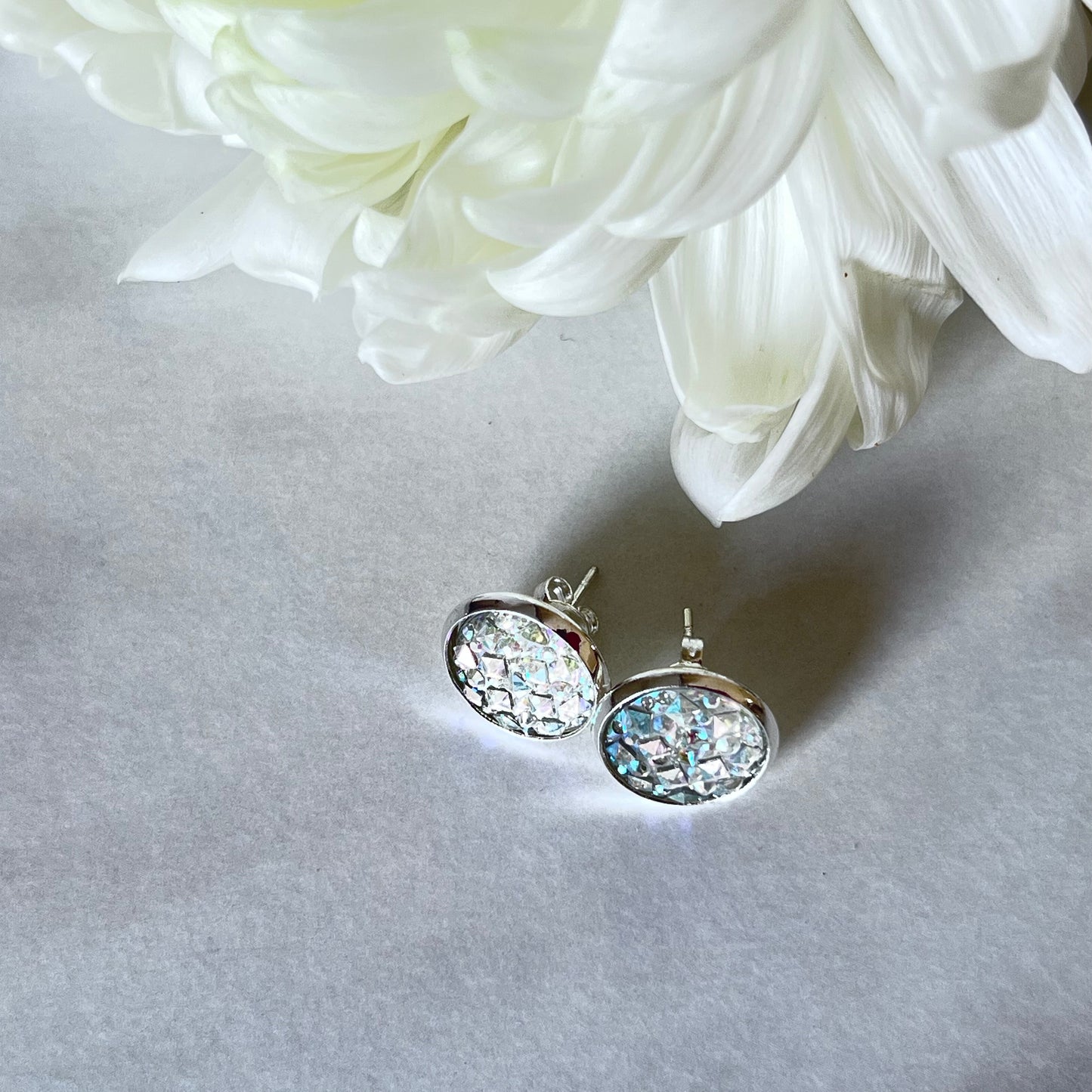Crystal 15th Anniversary Stud Earrings Handmade-Earrings-Handmadeanniversary-Handmade Anniversary