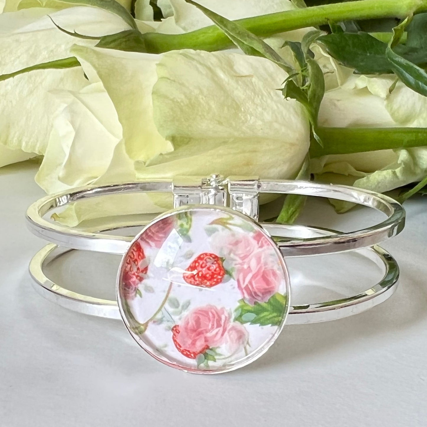 Fruit & Flower 4th Anniversary Bangle Bracelet Handmade-Bangle-Handmadeanniversary-Handmade Anniversary