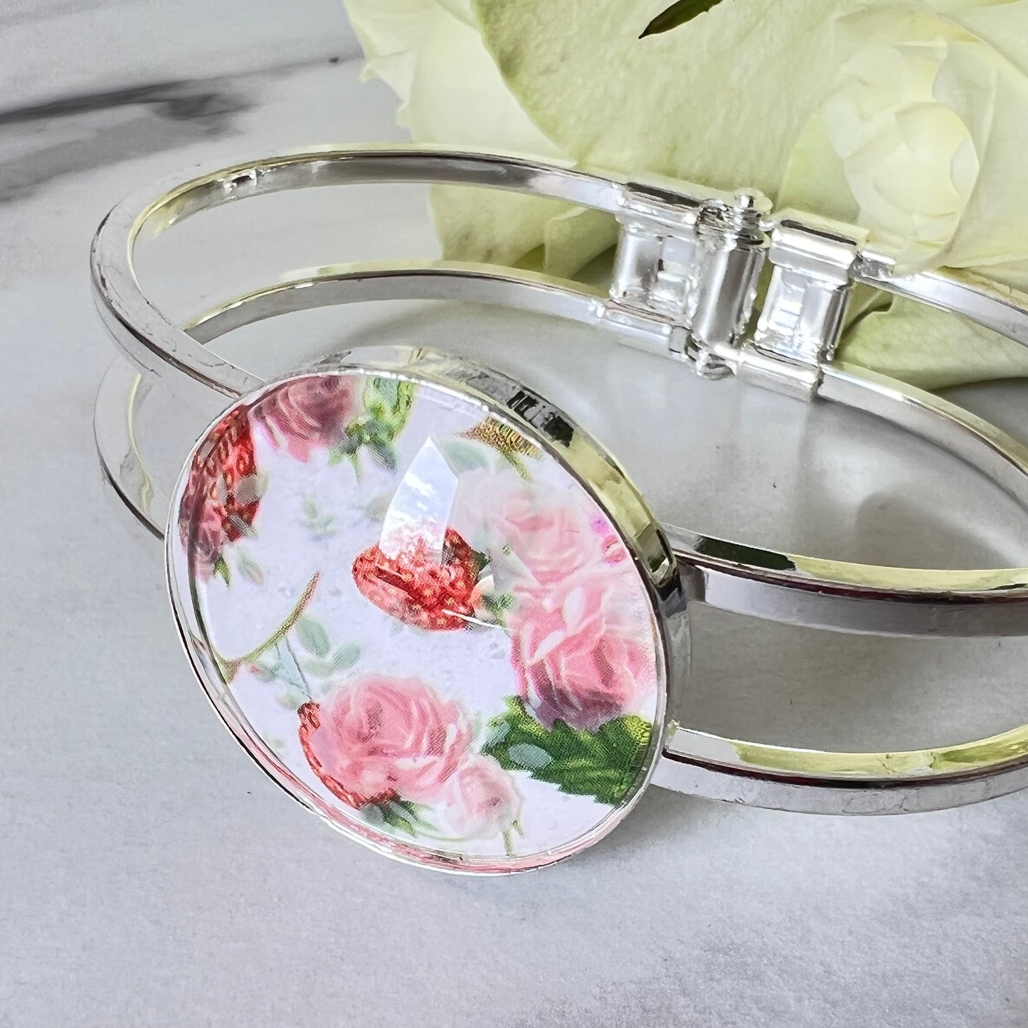 Fruit & Flower 4th Anniversary Bangle Bracelet Handmade-Bangle-Handmadeanniversary-Handmade Anniversary