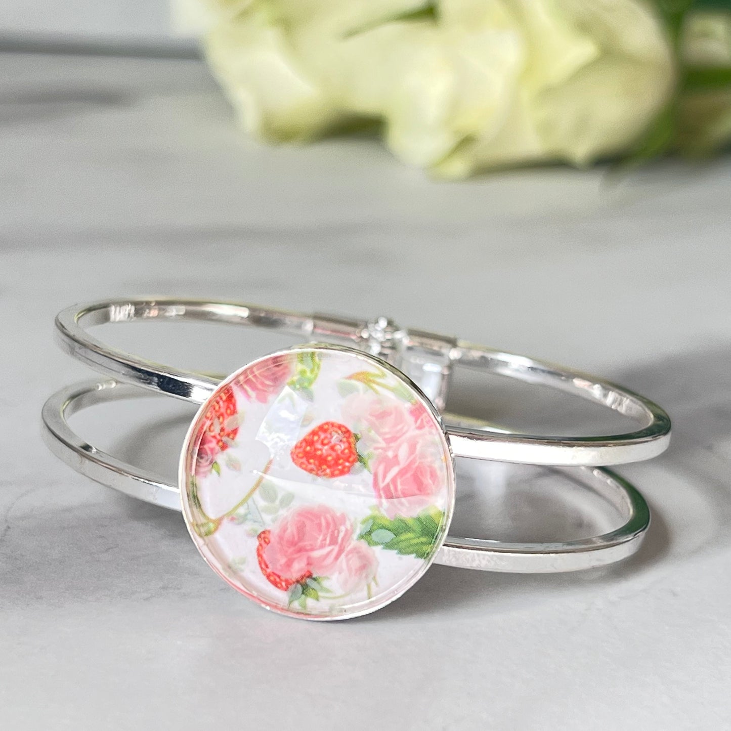 Fruit & Flower 4th Anniversary Bangle Bracelet Handmade-Bangle-Handmadeanniversary-Handmade Anniversary