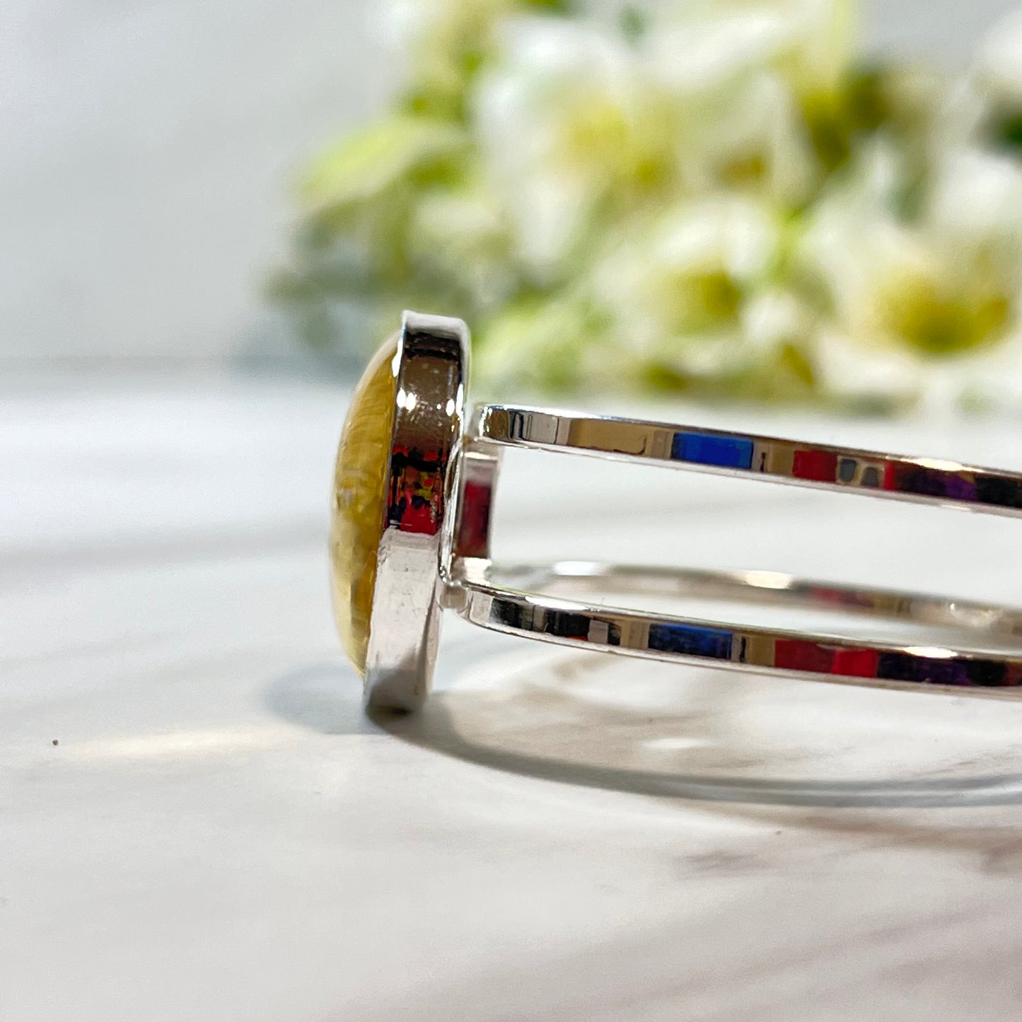 Gold 50th Anniversary Bangle Bracelet Handmade-Bangle-Handmadeanniversary-Handmade Anniversary