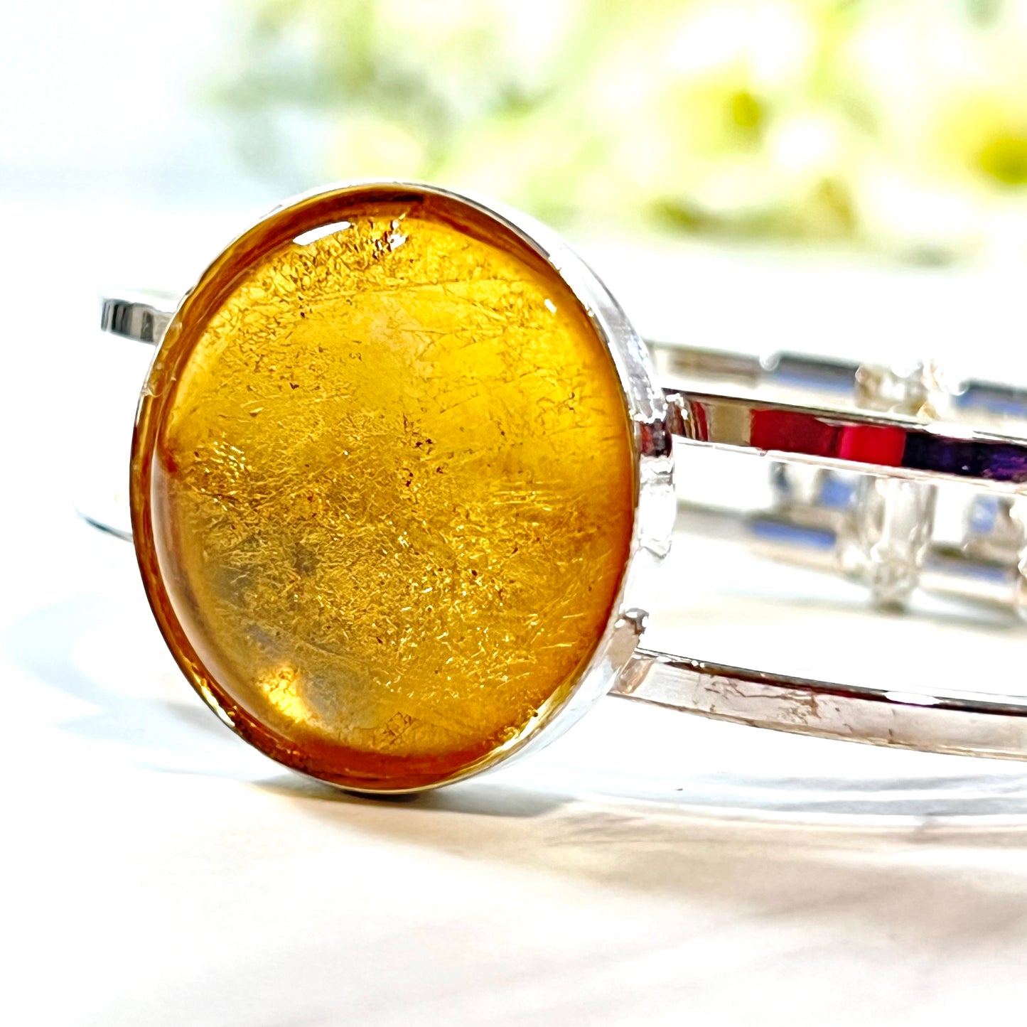 Gold 50th Anniversary Bangle Bracelet Handmade-Bangle-Handmadeanniversary-Handmade Anniversary