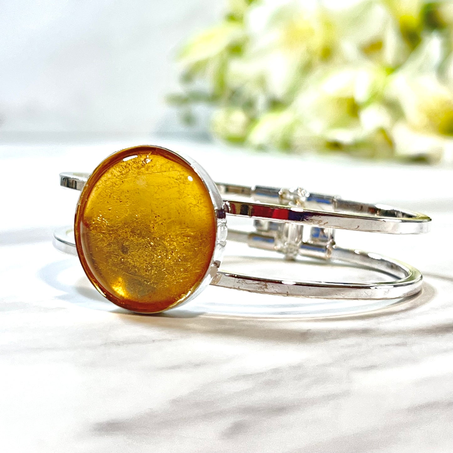 Gold 50th Anniversary Bangle Bracelet Handmade-Bangle-Handmadeanniversary-Handmade Anniversary