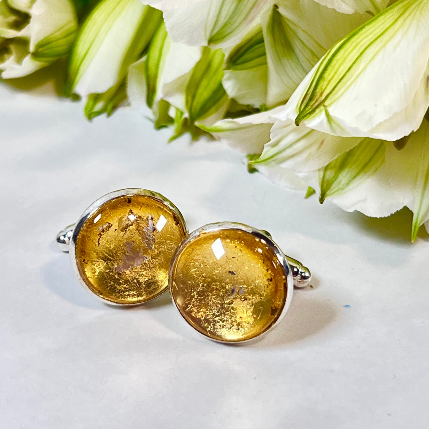 Gold 50th Anniversary Cufflinks Handmade-Cufflinks-Handmadeanniversary-Handmade Anniversary