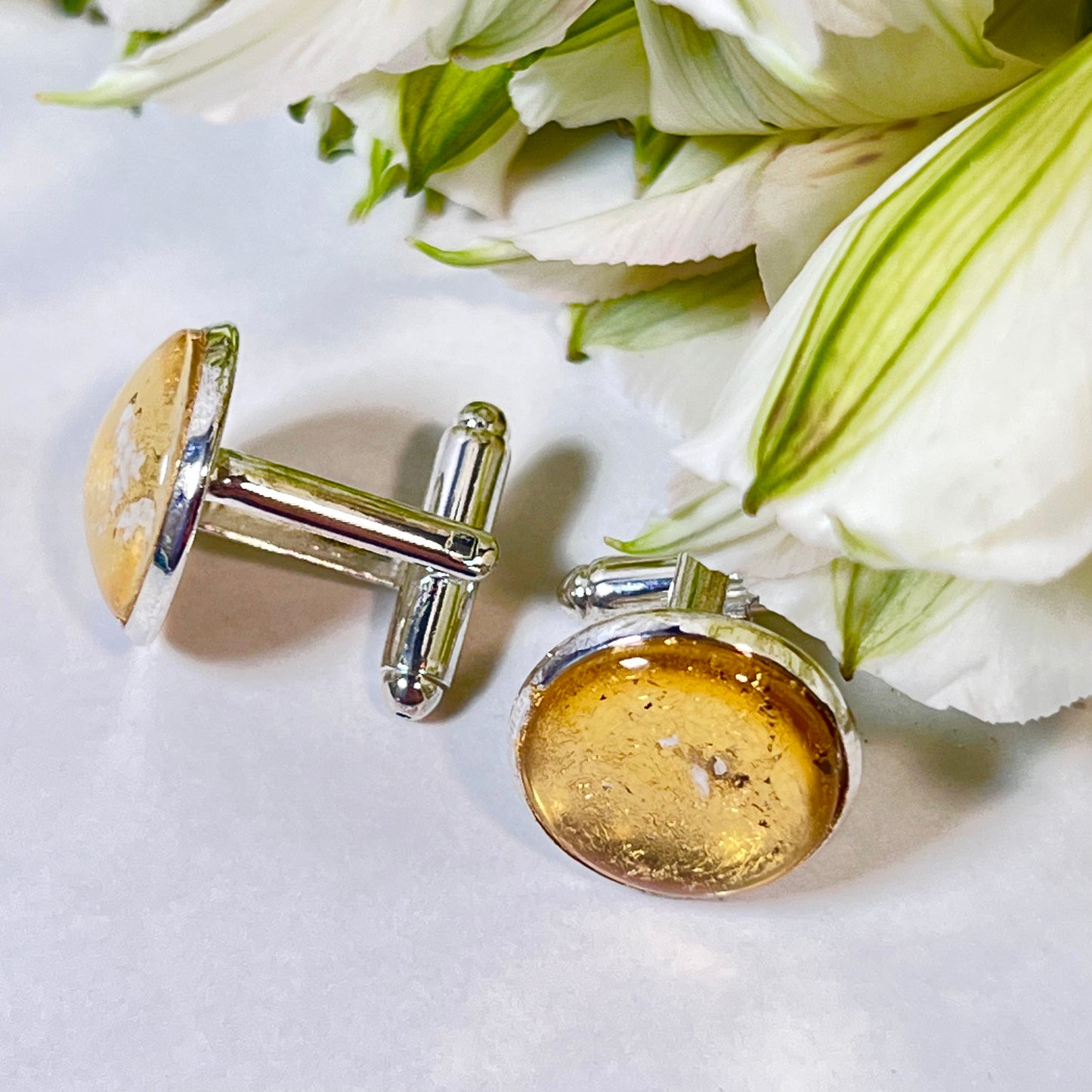 Gold 50th Anniversary Cufflinks Handmade-Cufflinks-Handmadeanniversary-Handmade Anniversary