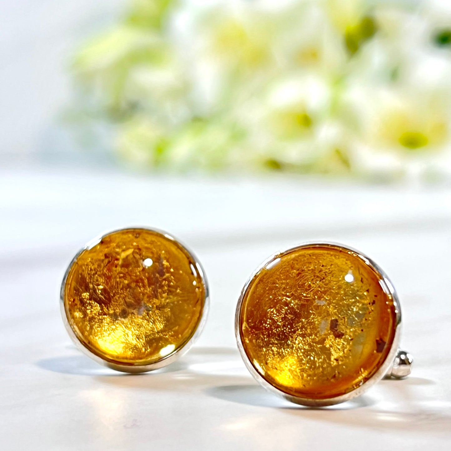 Gold 50th Anniversary Cufflinks Handmade-Cufflinks-Handmadeanniversary-Handmade Anniversary