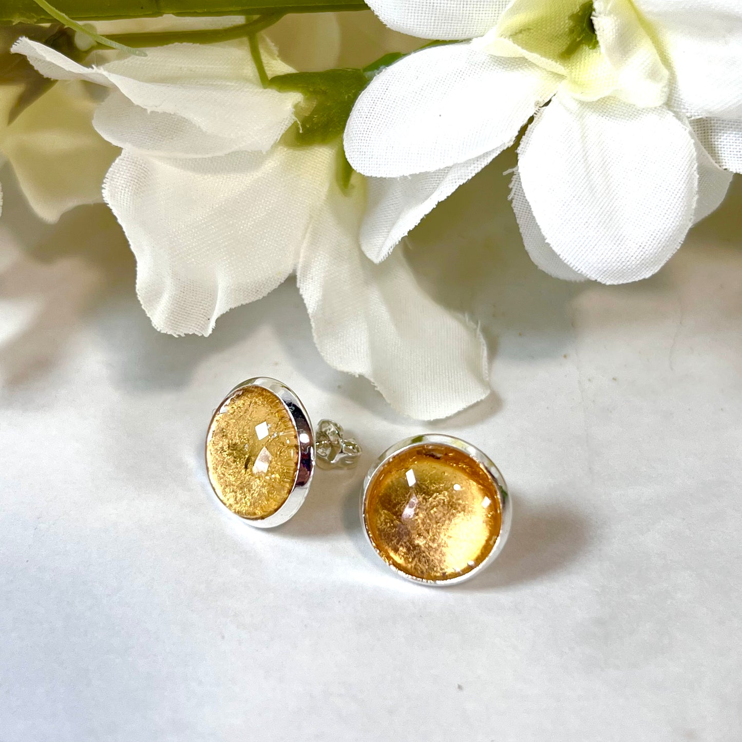 Gold 50th Anniversary Earrings Handmade-Earrings-Handmadeanniversary-Handmade Anniversary