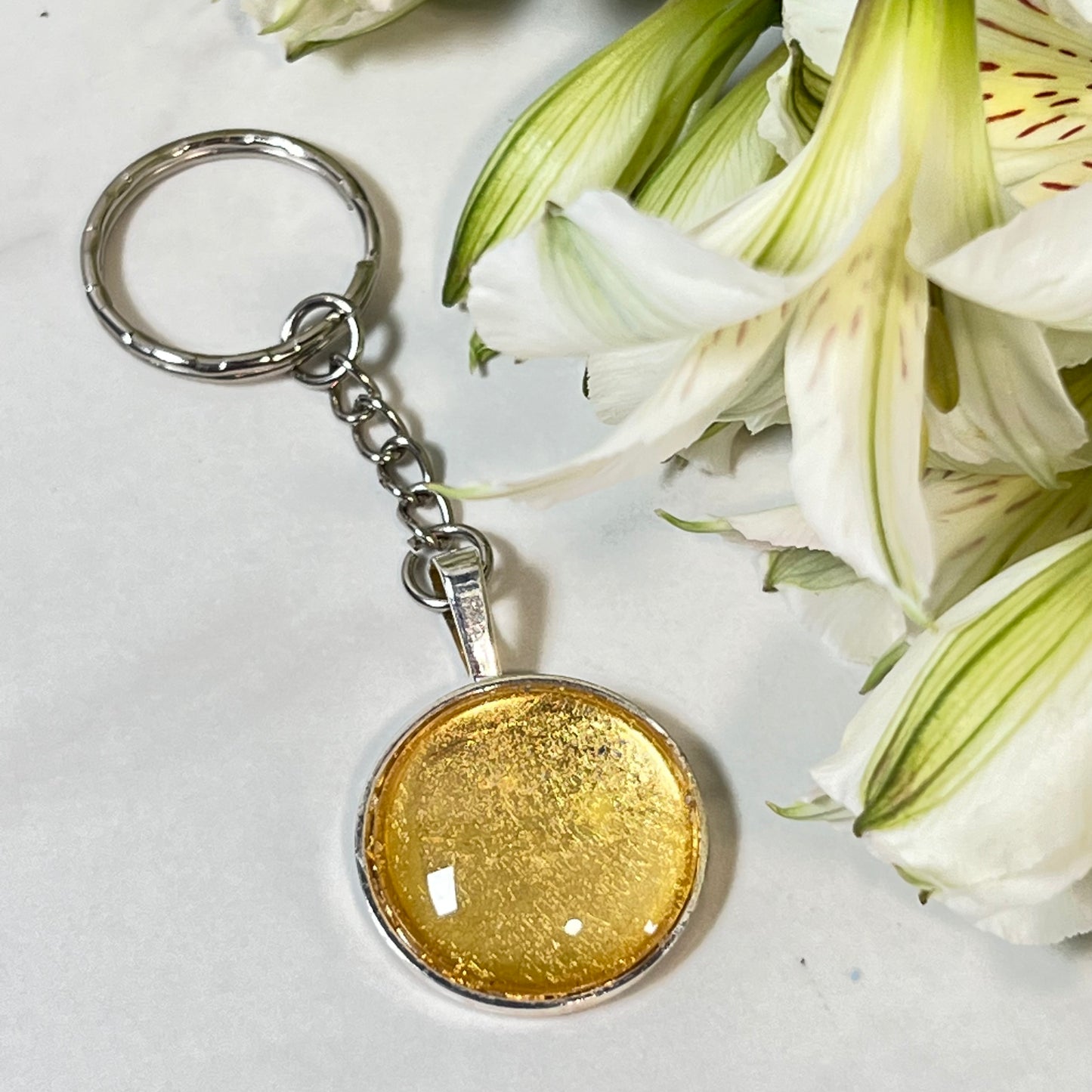 Gold 50th Anniversary Keyring Handmade-Keyring-Handmadeanniversary-Handmade Anniversary
