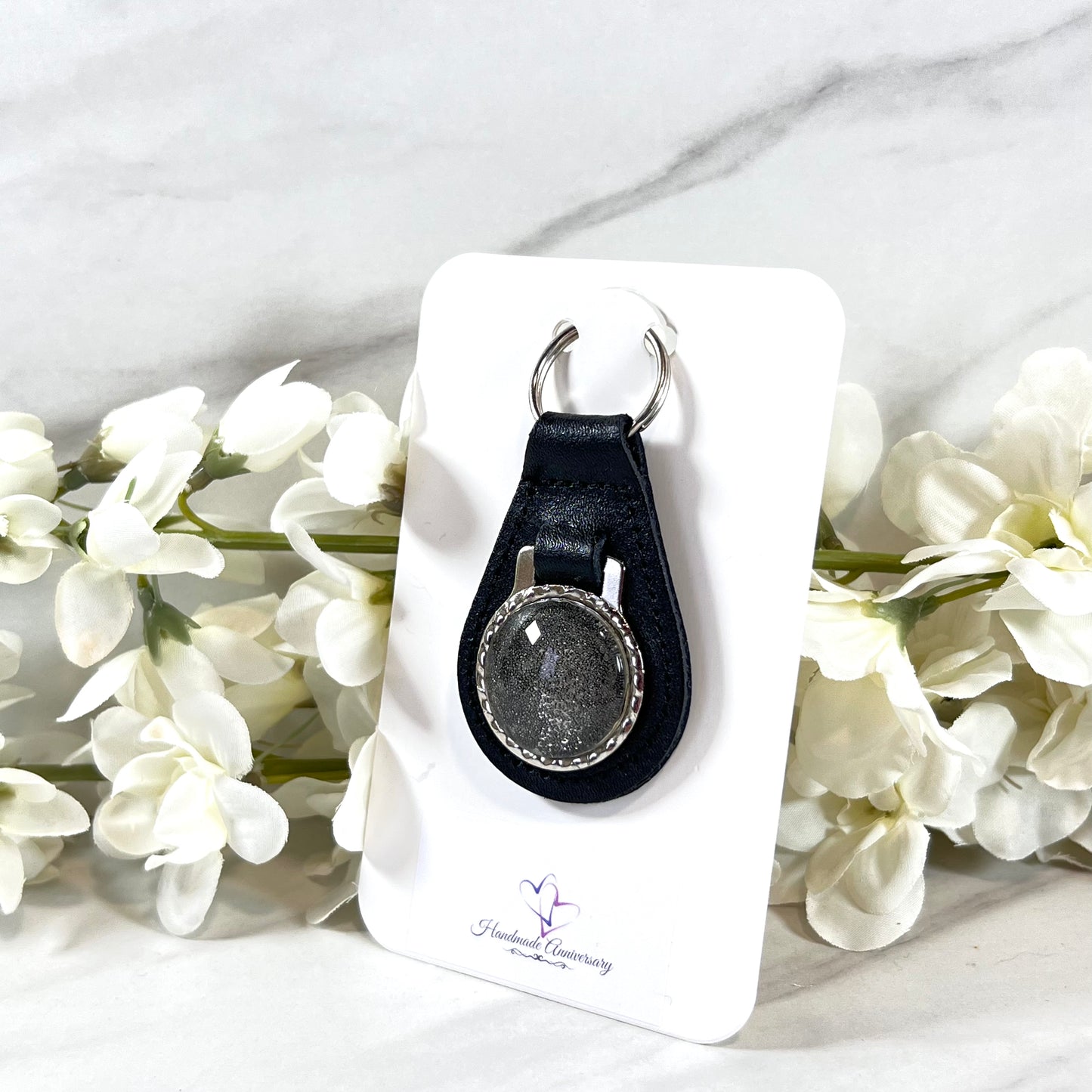 Iron 6th Anniversary Leather Key Fob Handmade-Keyring-Handmadeanniversary-Handmade Anniversary