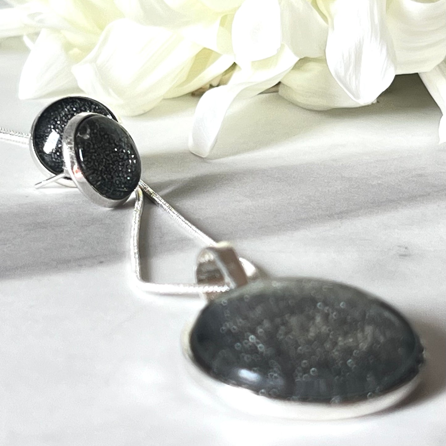 Iron 6th Anniversary Pendant & Earrings Silver Plated Jewellery Set Handmade-Pendant & Earrings-Handmadeanniversary-Handmade Anniversary
