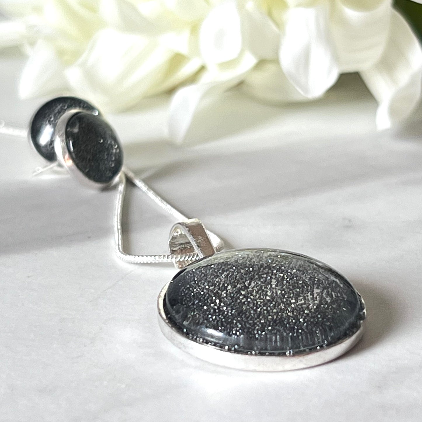 Iron 6th Anniversary Pendant & Earrings Silver Plated Jewellery Set Handmade-Pendant & Earrings-Handmadeanniversary-Handmade Anniversary