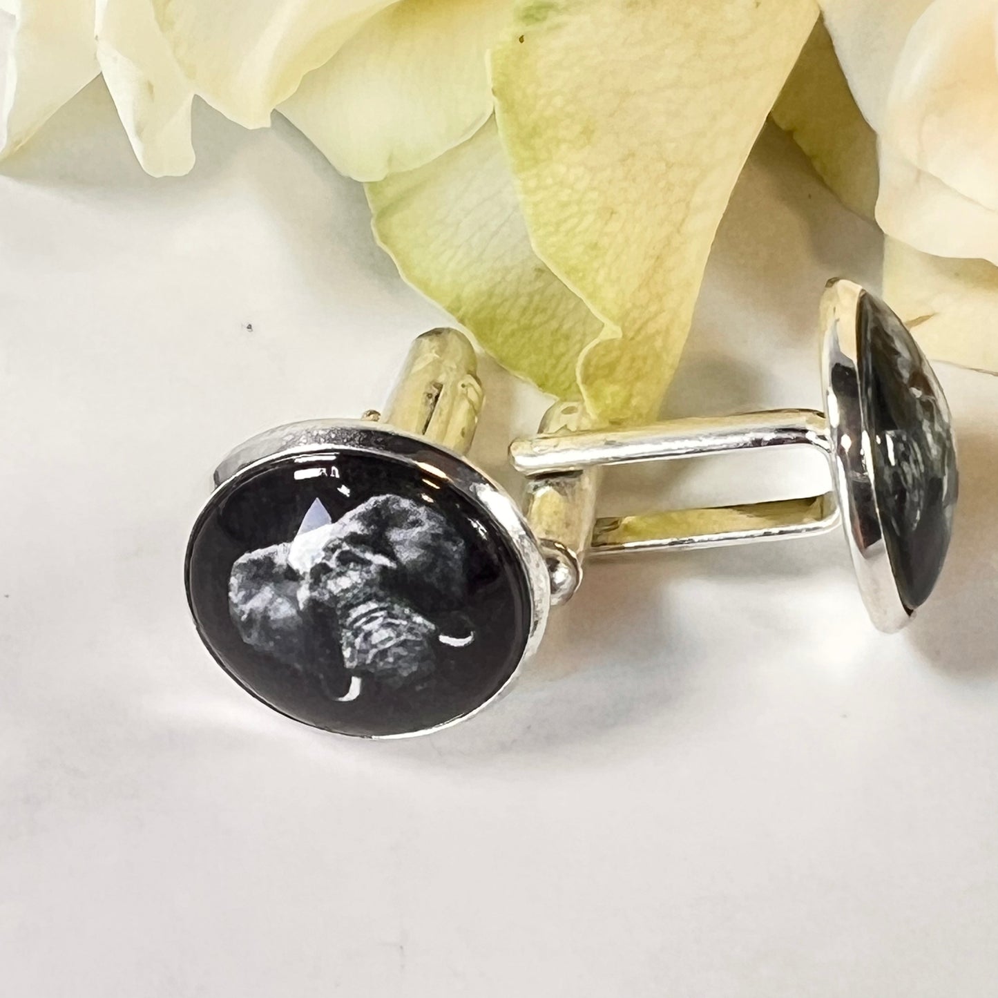 Ivory 14th Anniversary Cufflinks Handmade-Cufflinks-Handmadeanniversary-Handmade Anniversary