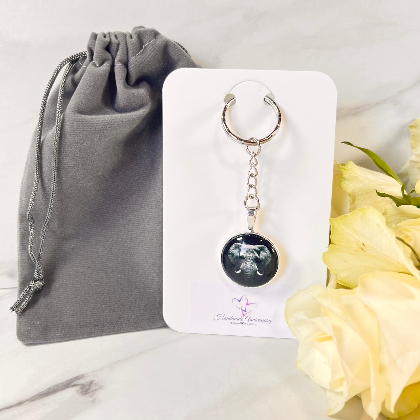Ivory 14th Anniversary Keyring Handmade-Keyring-Handmadeanniversary-Handmade Anniversary