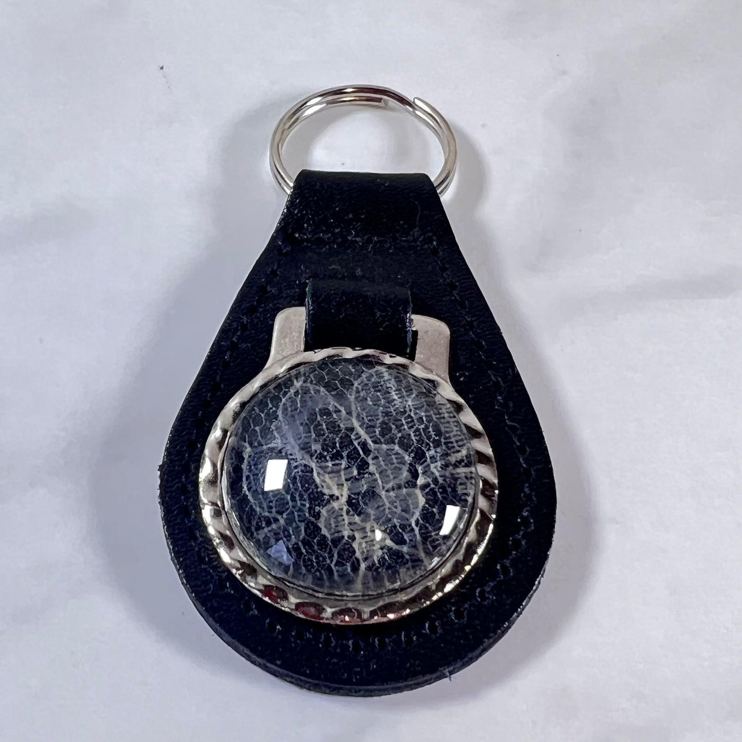Lace 13th Anniversary Leather Key Fob Handmade-Keyring-Handmadeanniversary-Handmade Anniversary