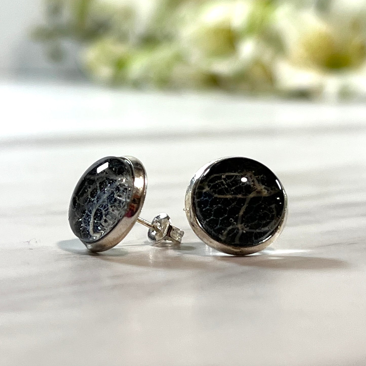 Lace 13th Anniversary Stud Earrings Handmade-Earrings-Handmadeanniversary-Handmade Anniversary