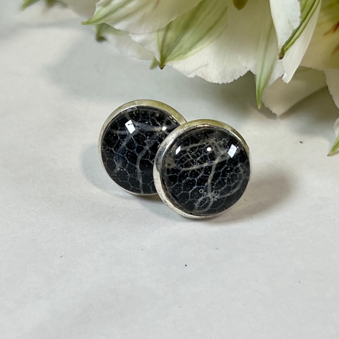 Lace 13th Anniversary Stud Earrings Handmade-Earrings-Handmadeanniversary-Handmade Anniversary