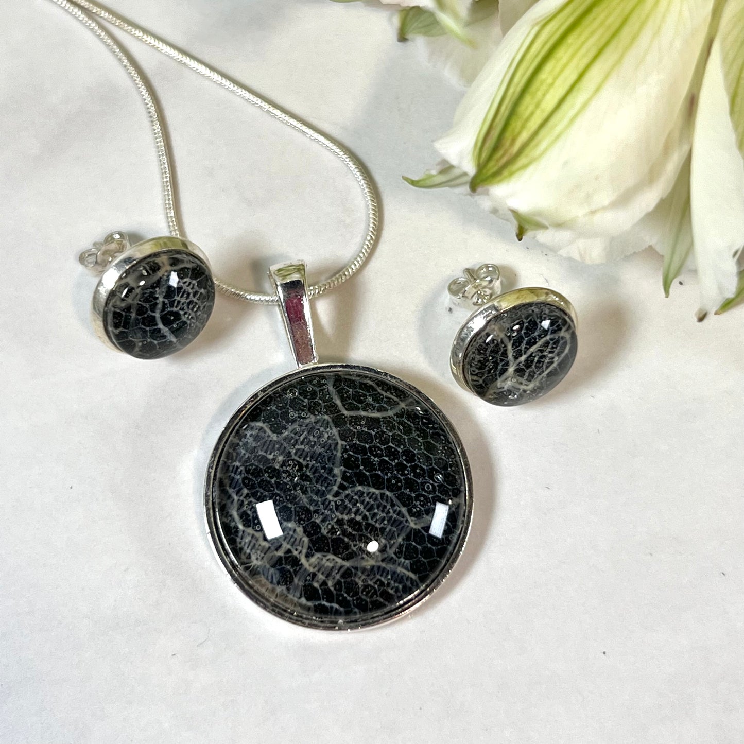 Lace 13th Anniversary Stud Earrings Handmade-Earrings-Handmadeanniversary-Handmade Anniversary