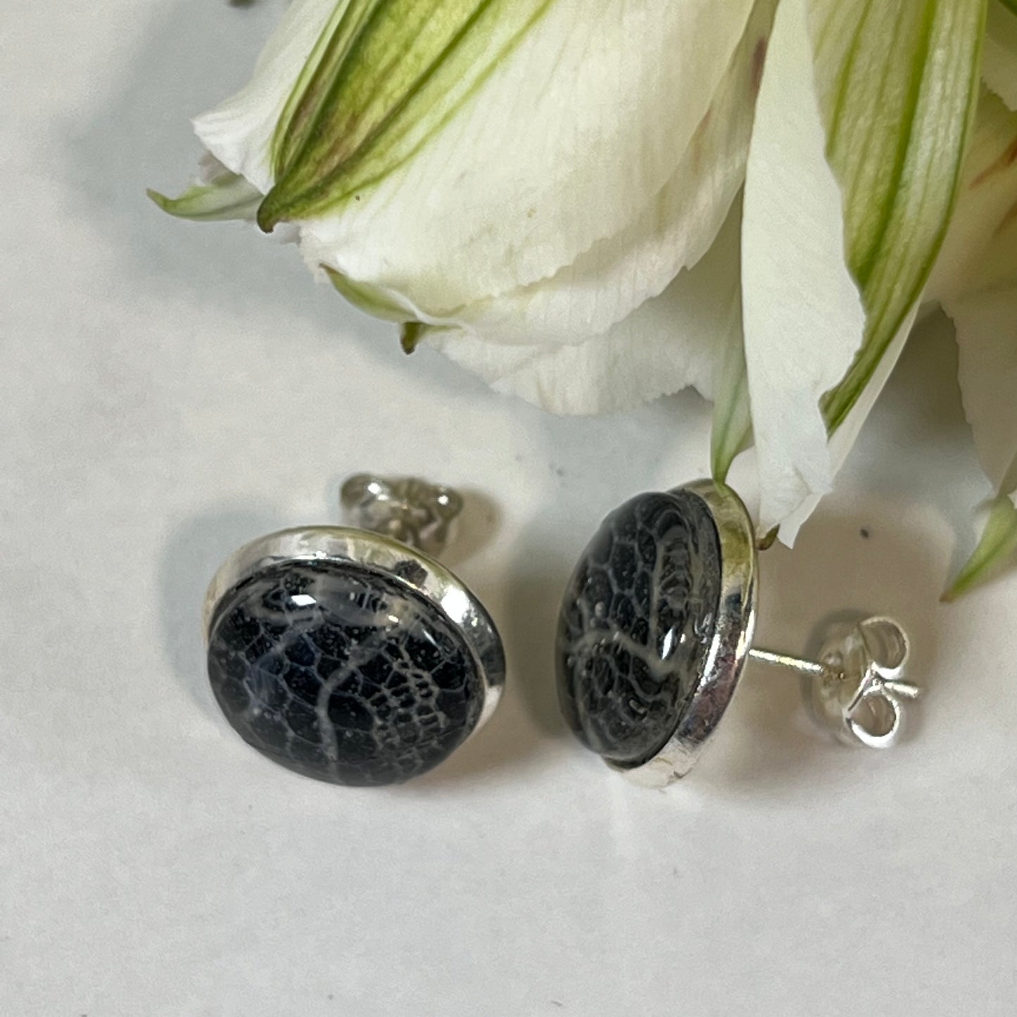 Lace 13th Anniversary Stud Earrings Handmade-Earrings-Handmadeanniversary-Handmade Anniversary