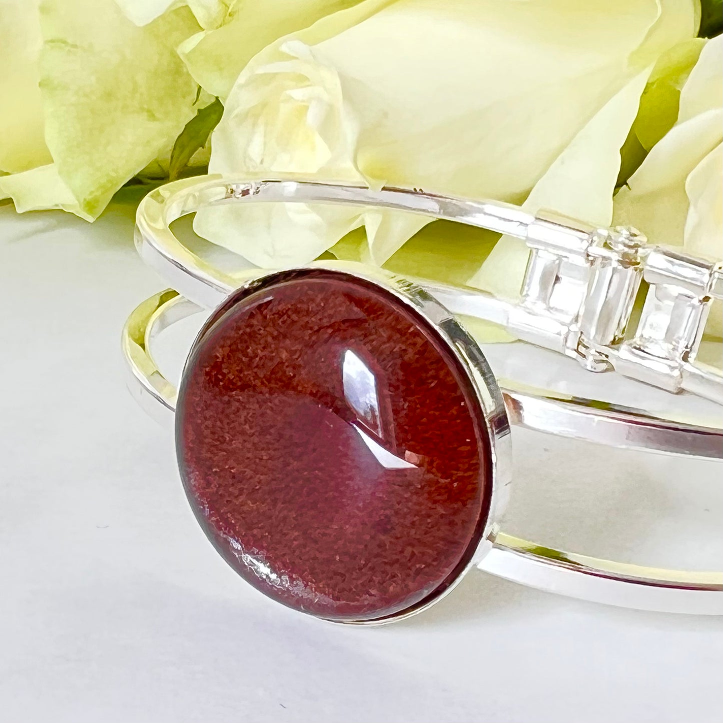 Leather 3rd Anniversary Bangle Bracelet Handmade-Bangle-Handmadeanniversary-Handmade Anniversary