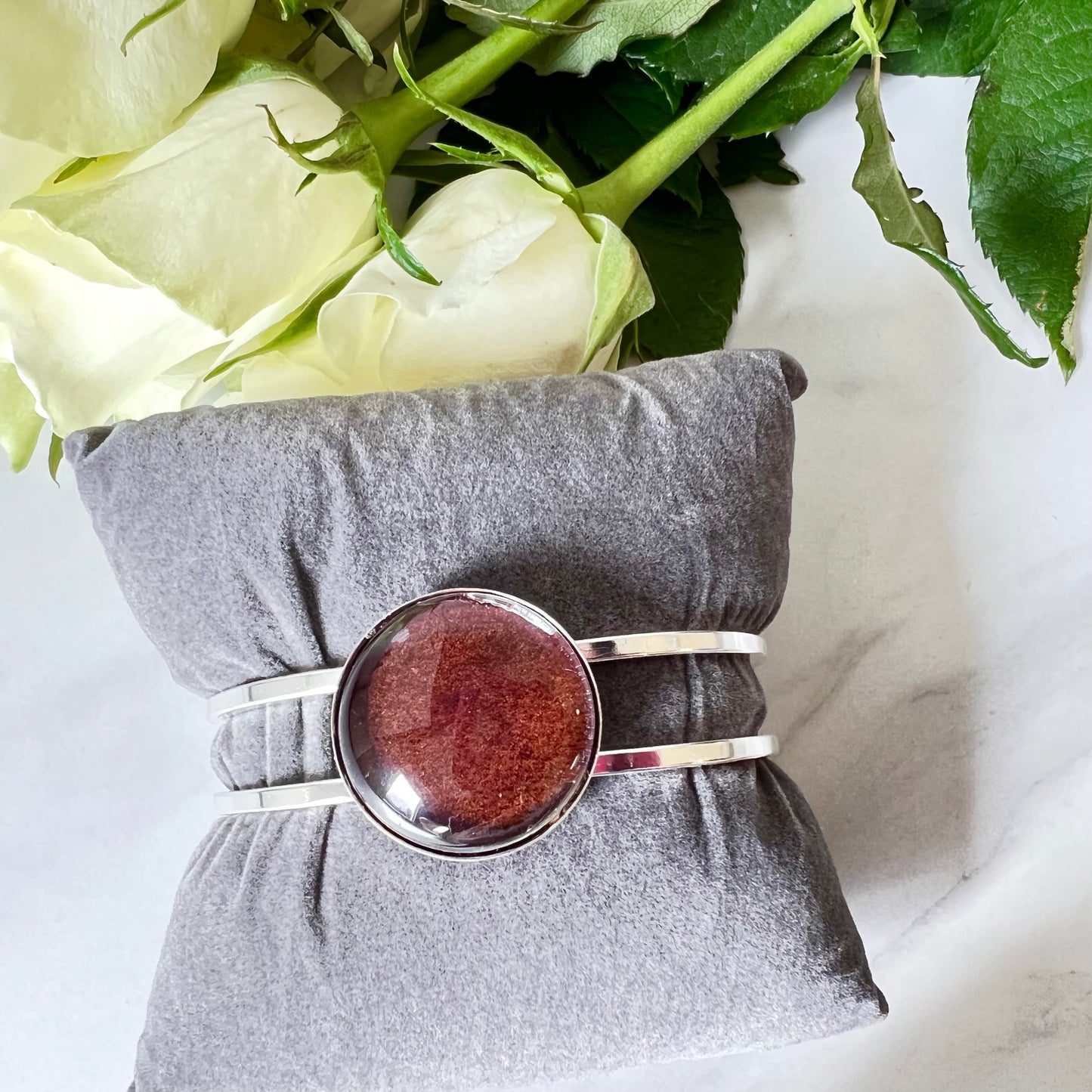 Leather 3rd Anniversary Bangle Bracelet Handmade-Bangle-Handmadeanniversary-Handmade Anniversary