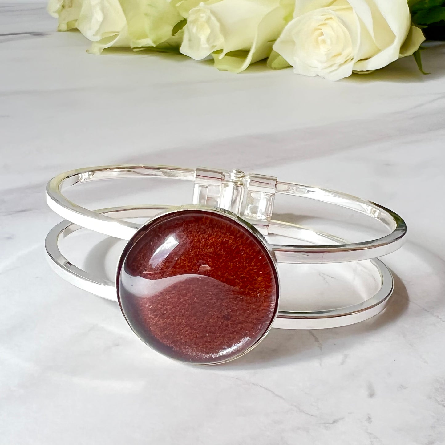 Leather 3rd Anniversary Bangle Bracelet Handmade-Bangle-Handmadeanniversary-Handmade Anniversary