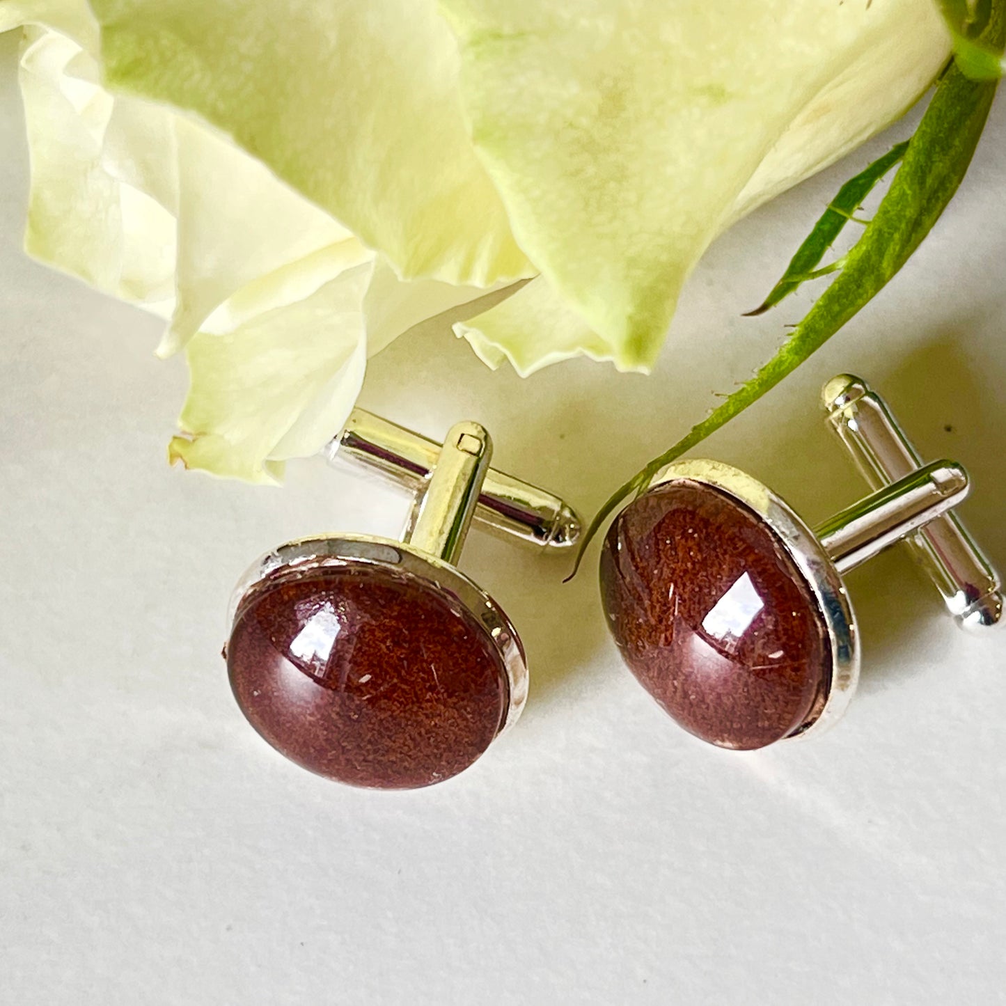 Leather 3rd Anniversary Cufflinks Handmade-Cufflinks-Handmadeanniversary-Handmade Anniversary