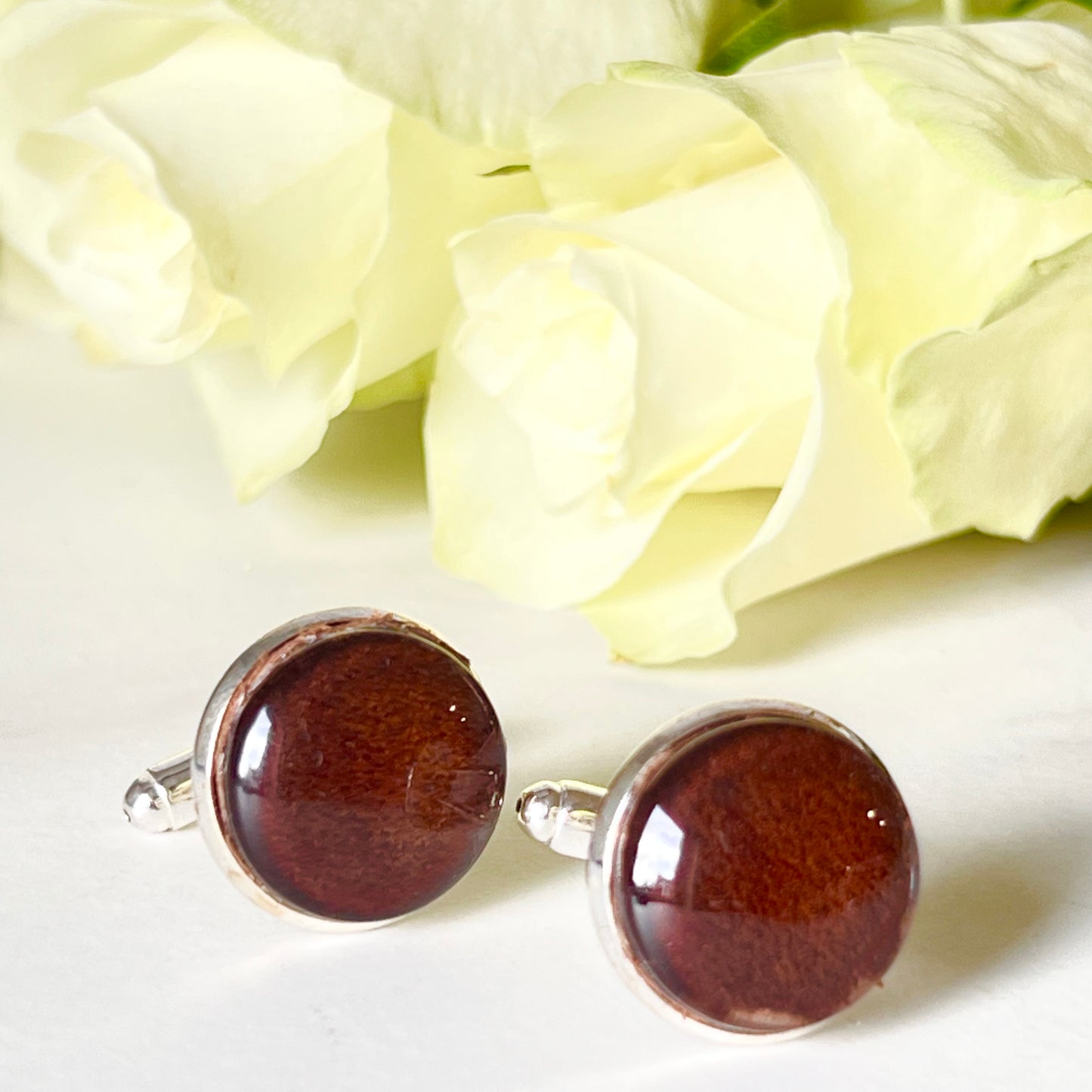 Leather 3rd Anniversary Cufflinks Handmade-Cufflinks-Handmadeanniversary-Handmade Anniversary