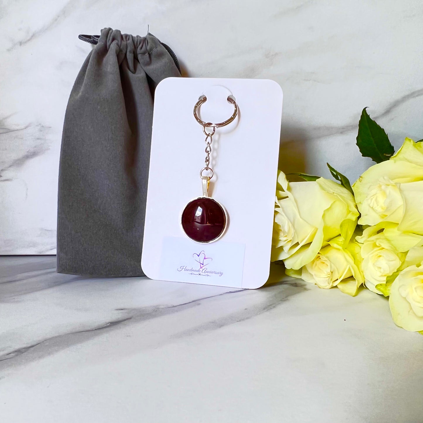 Leather 3rd Anniversary Keyring Handmade-Keyring-Handmadeanniversary-Handmade Anniversary