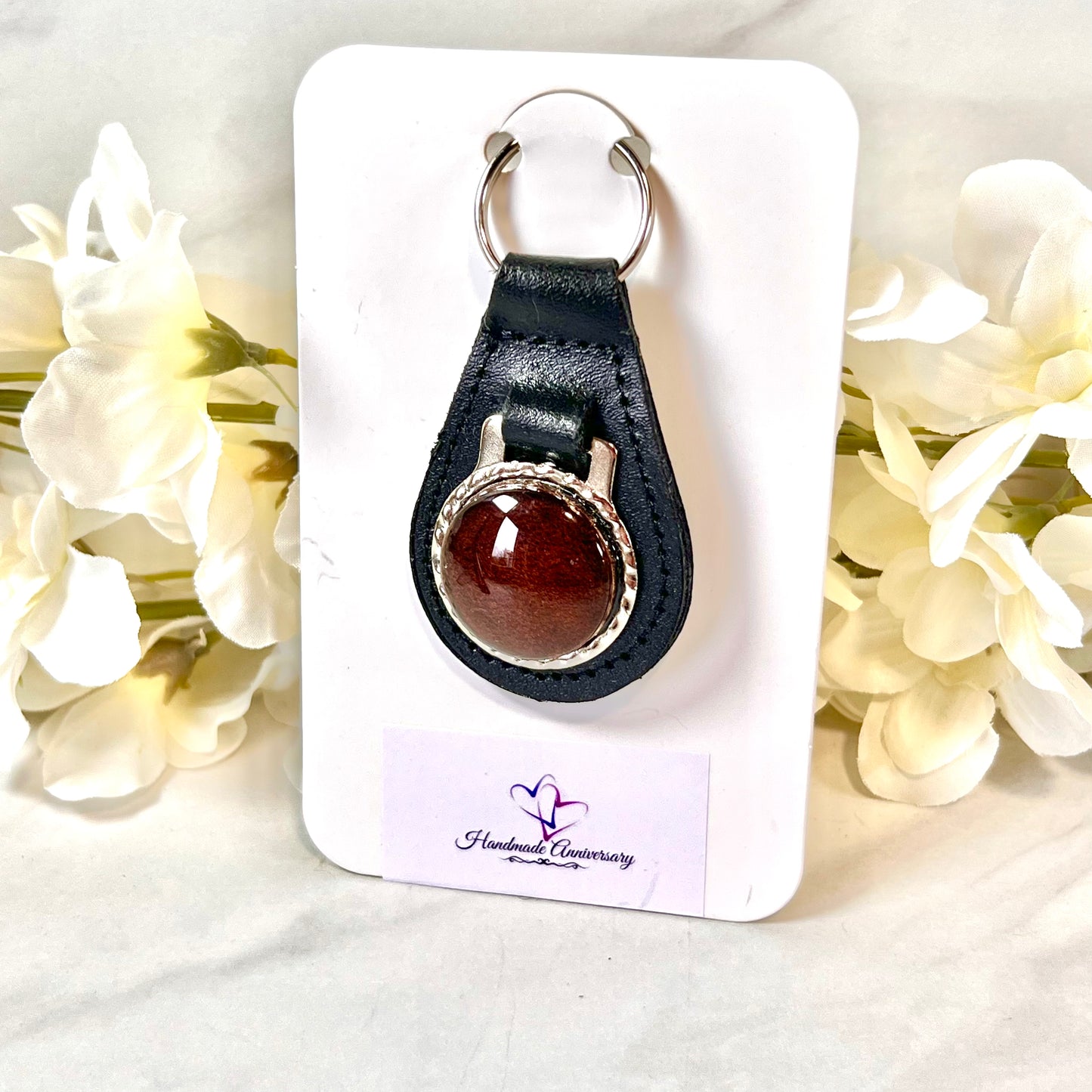 Leather 3rd Anniversary Leather Key Fob Handmade-Keyring-Handmadeanniversary-Handmade Anniversary