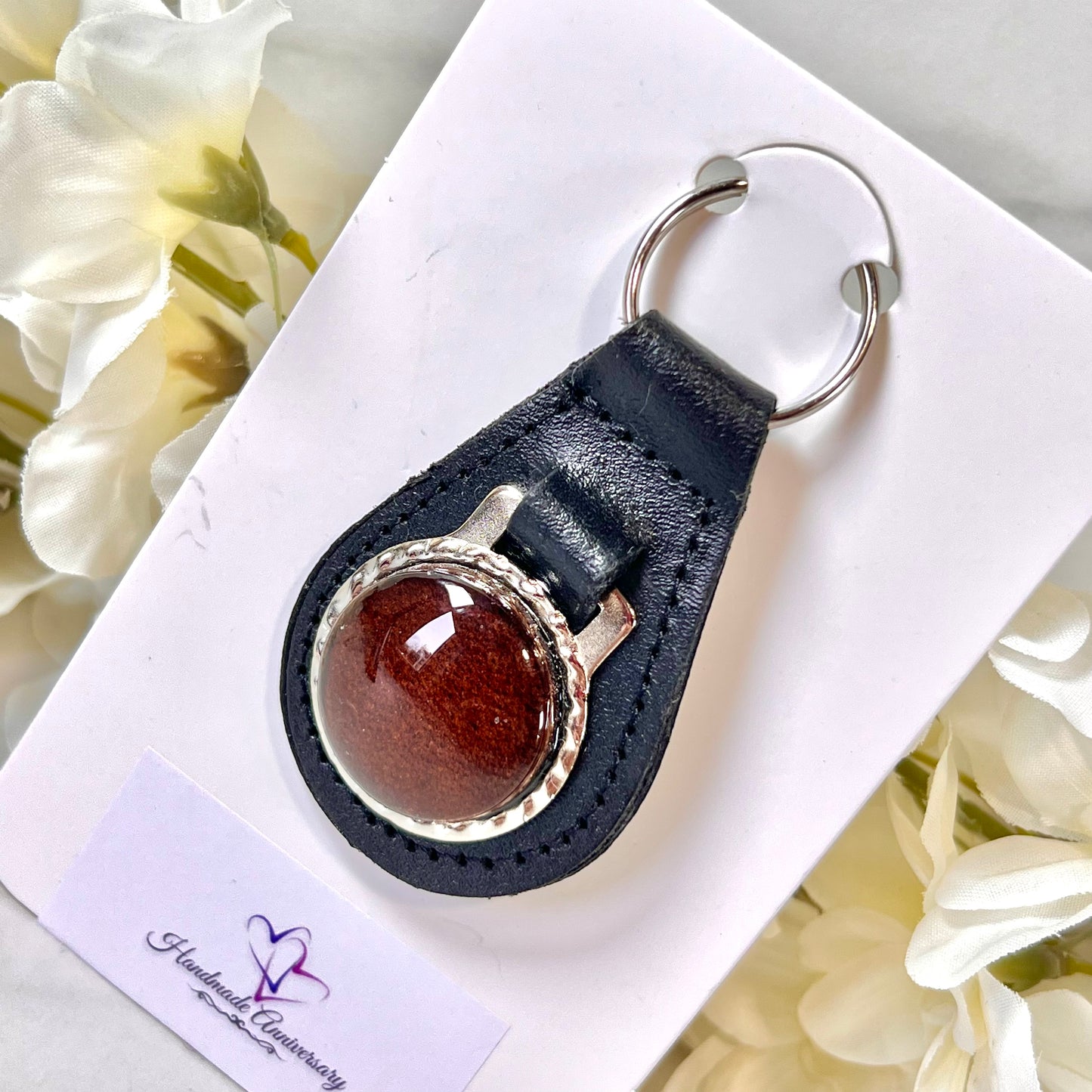Leather 3rd Anniversary Leather Key Fob Handmade-Keyring-Handmadeanniversary-Handmade Anniversary