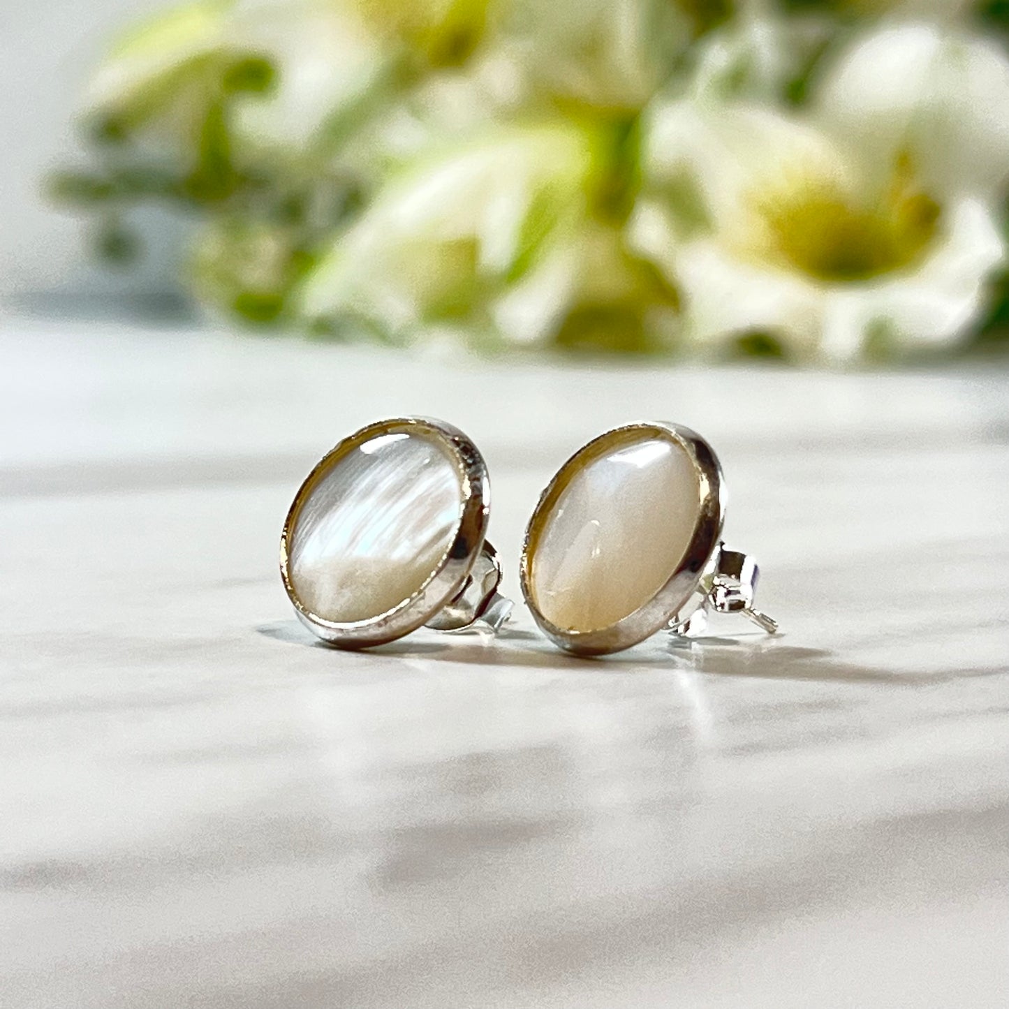 Pearl 30th Anniversary Stud Earrings Handmade-Earrings-Handmadeanniversary-Handmade Anniversary