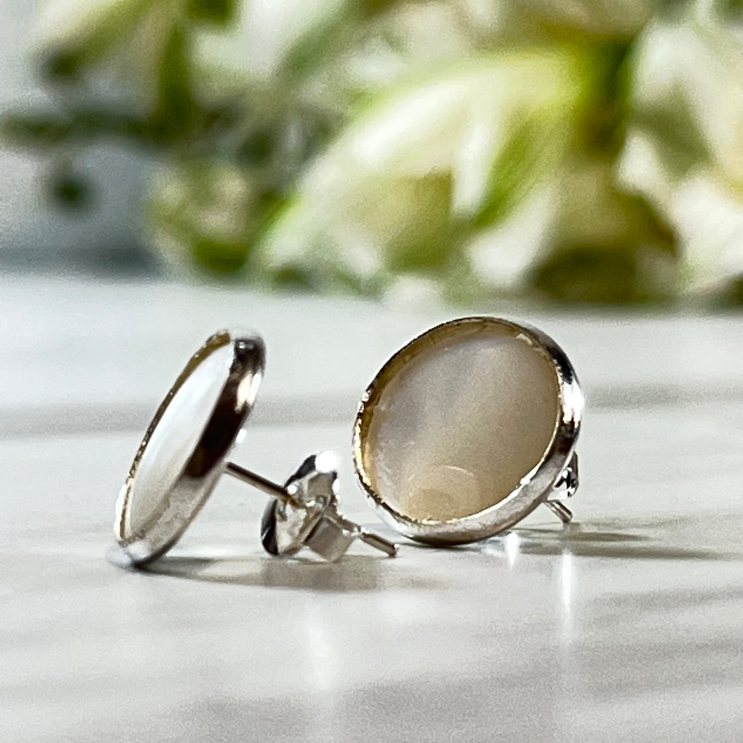 Pearl 30th Anniversary Stud Earrings Handmade-Earrings-Handmadeanniversary-Handmade Anniversary