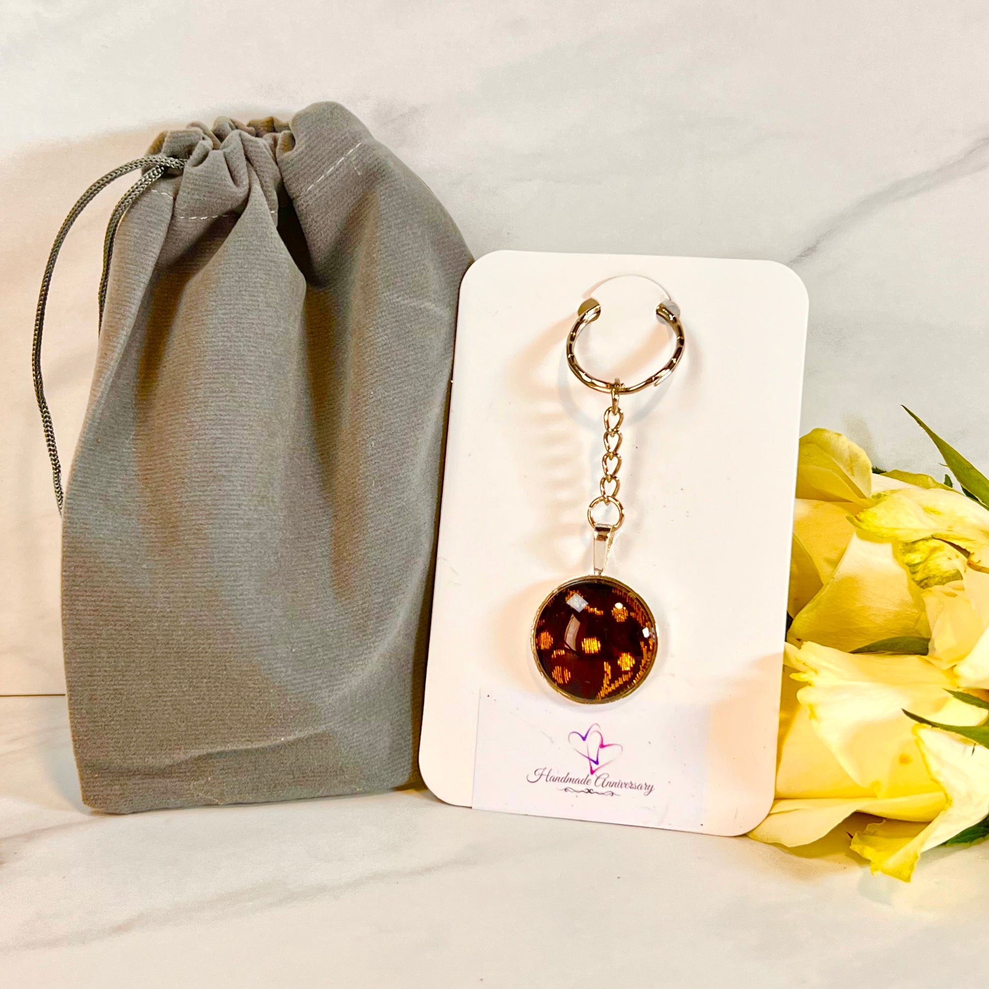 Silk 12th Anniversary Keyring Handmade-Keyring-Handmadeanniversary-Handmade Anniversary